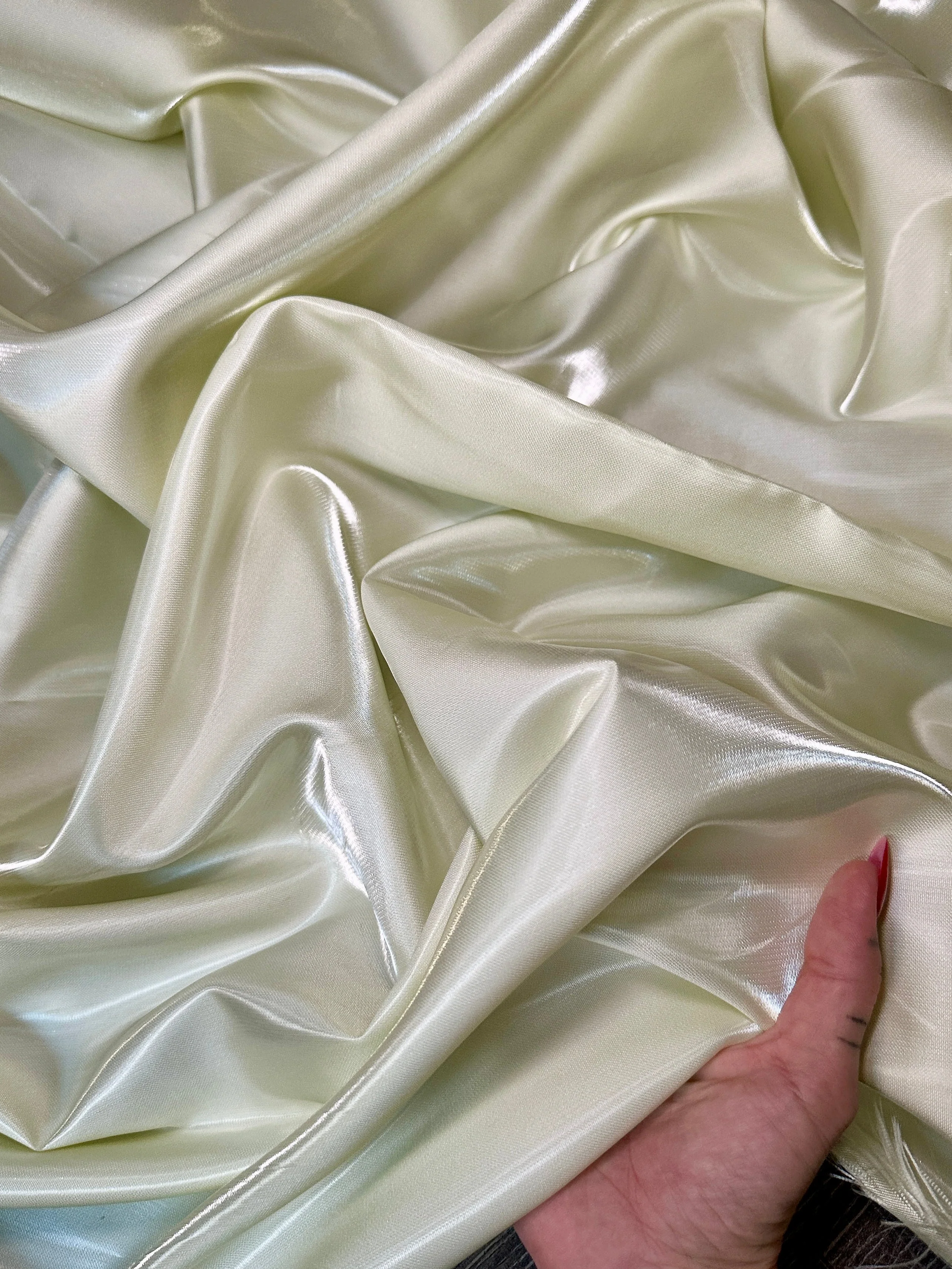 Ivory Pearl Liquid Bridal Satin - Image 5