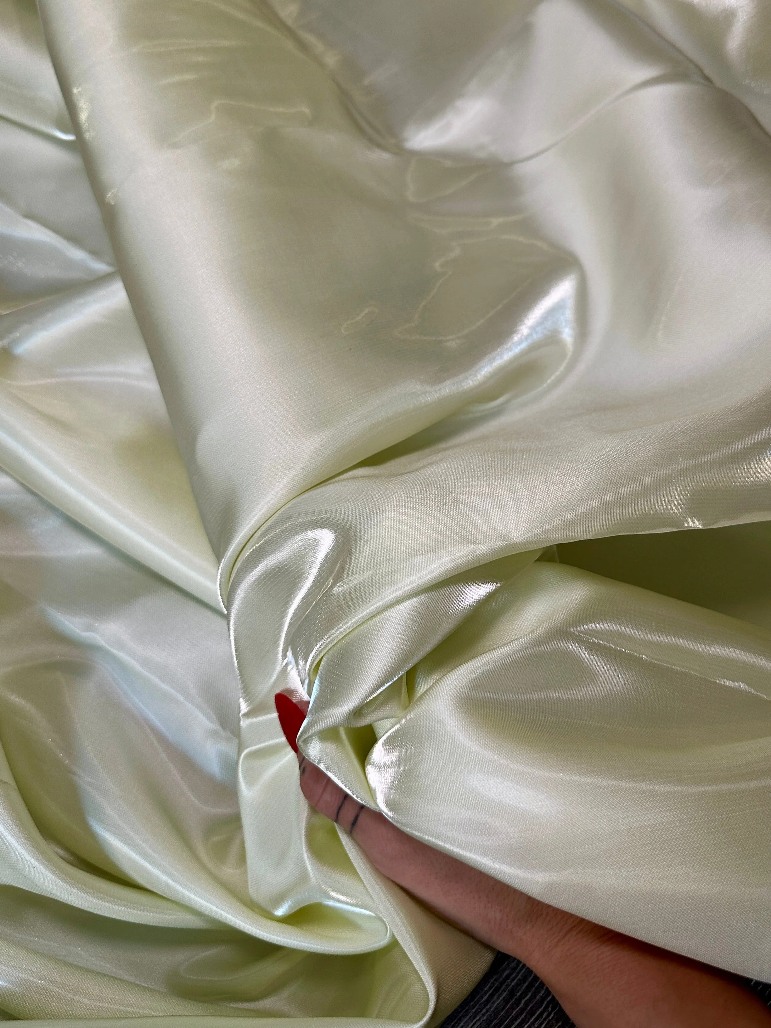 Ivory Pearl Liquid Bridal Satin - Image 7