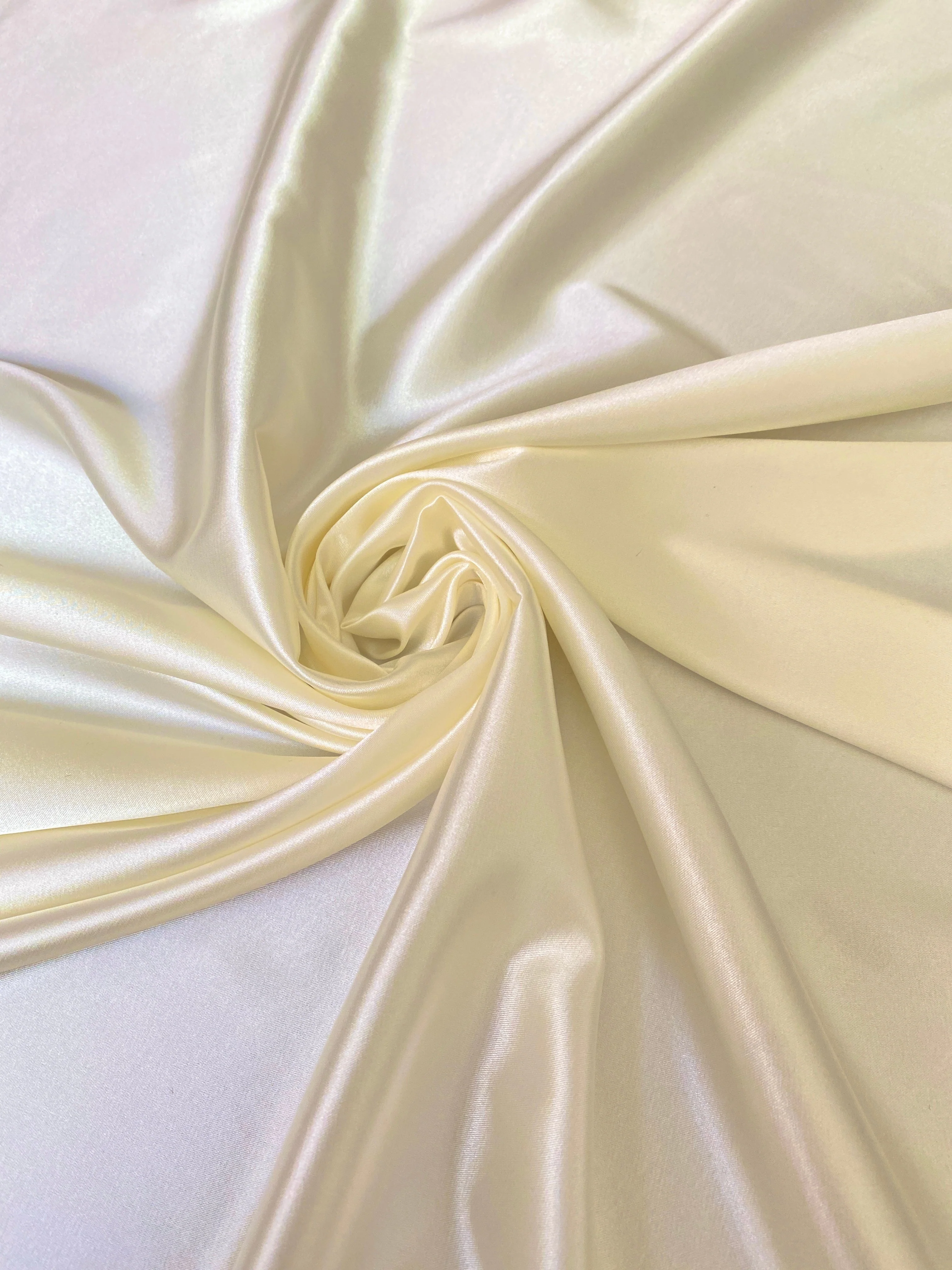 Ivory Silky Stretch Satin - Image 8