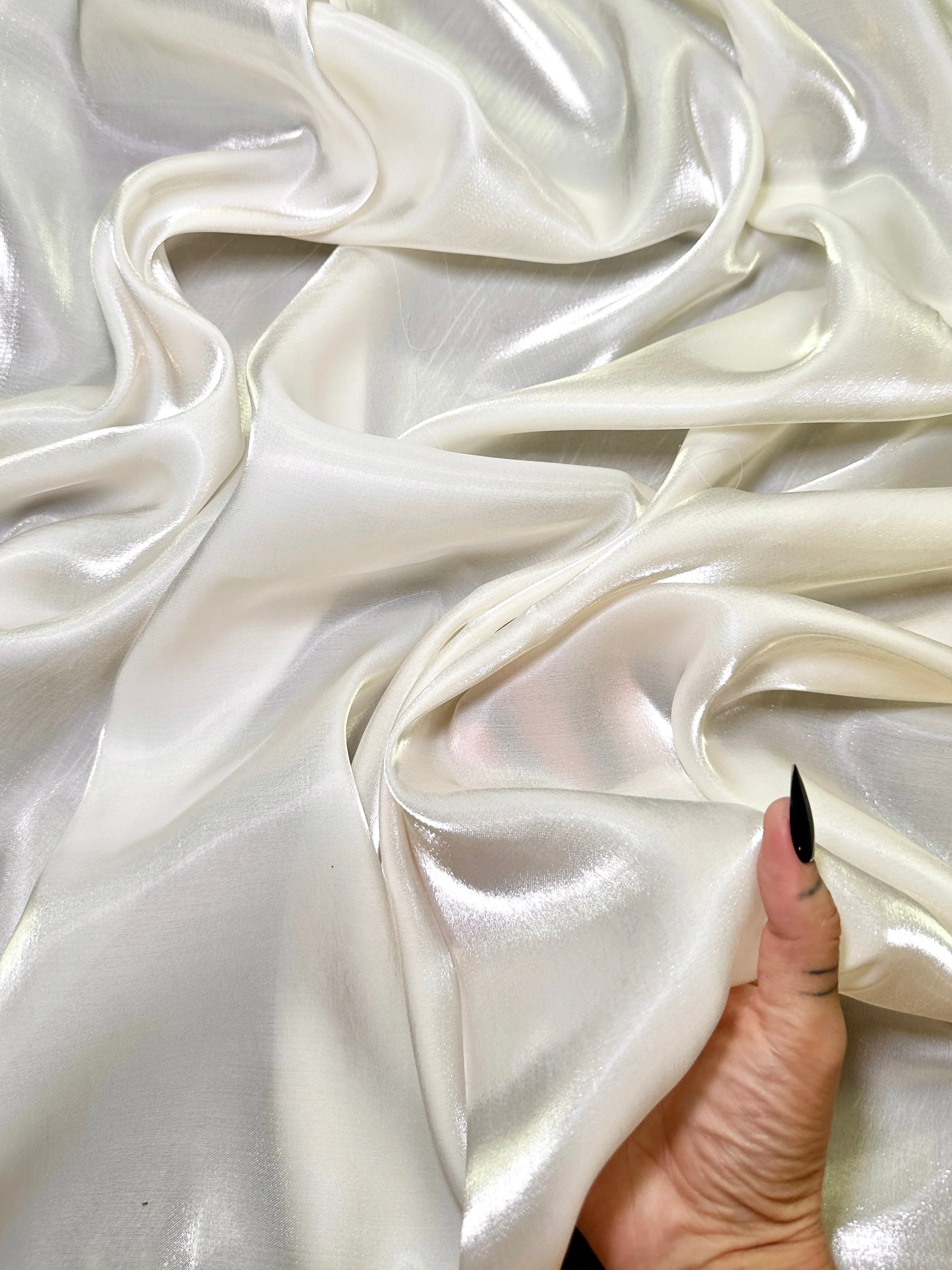 Ivory Water Liquid Shimmery Chiffon - Image 5