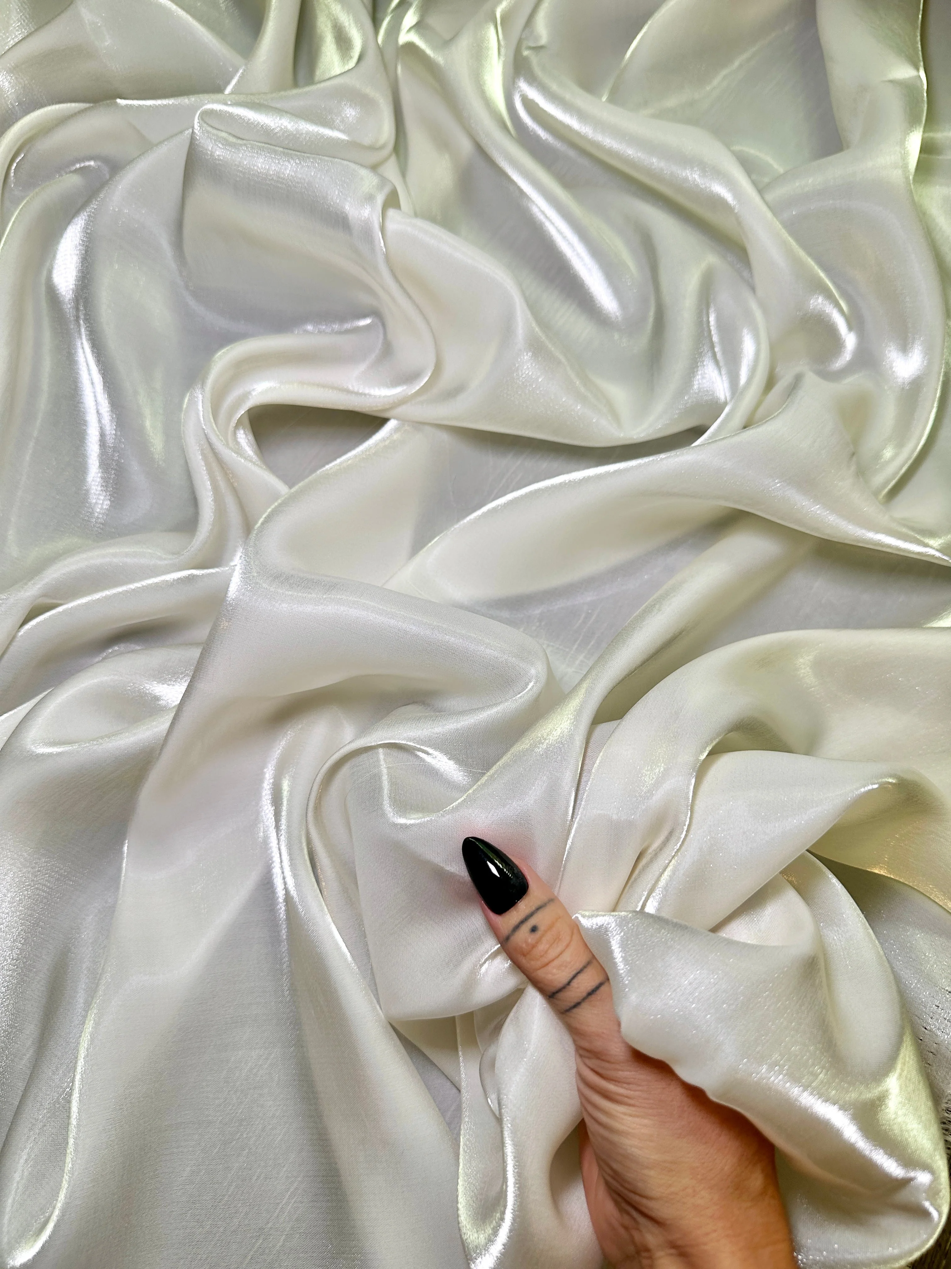 Ivory Water Liquid Shimmery Chiffon - Image 7