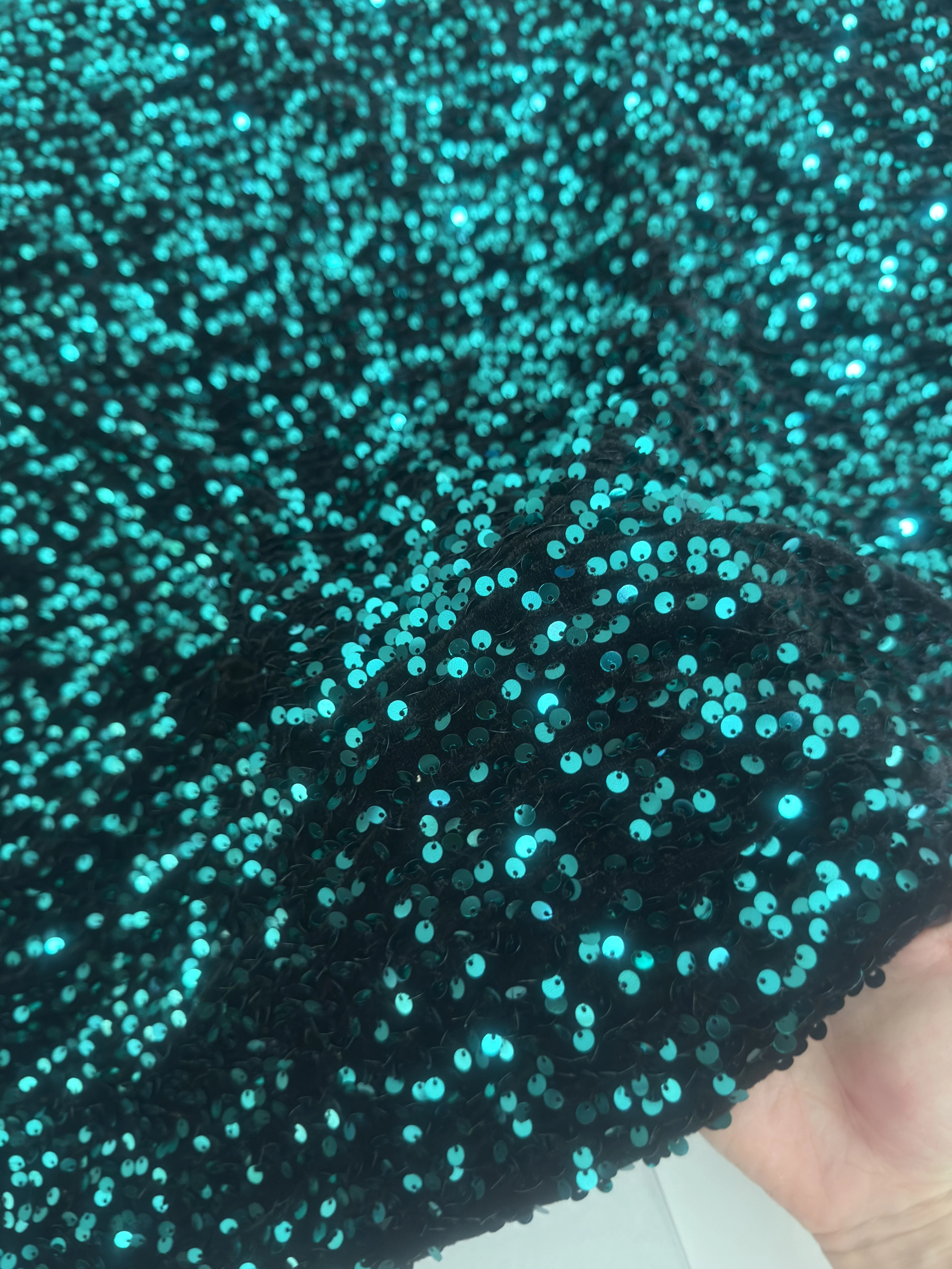 Jade Green Sequins Velvet - Image 6