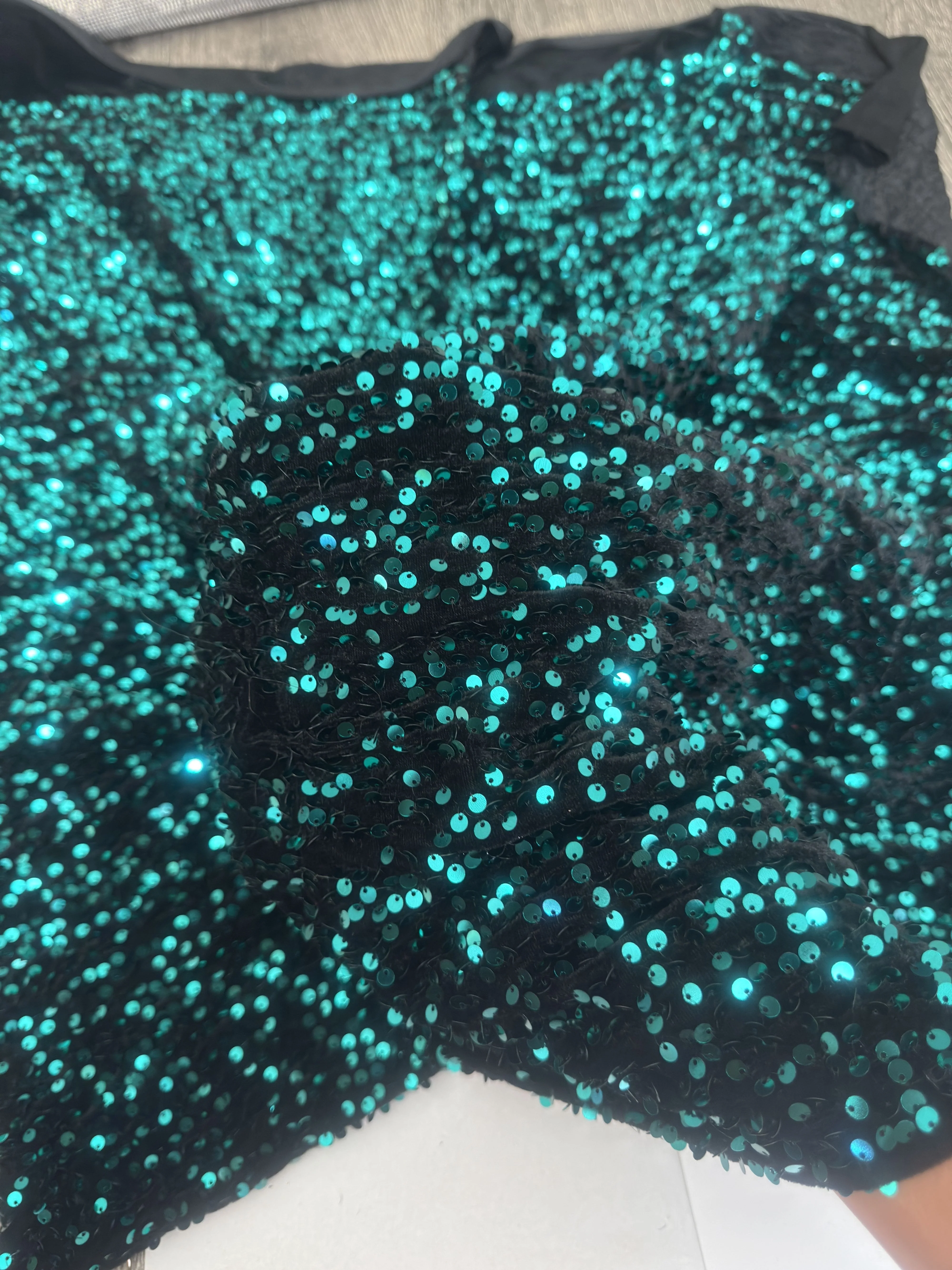 Jade Green Sequins Velvet - Image 7