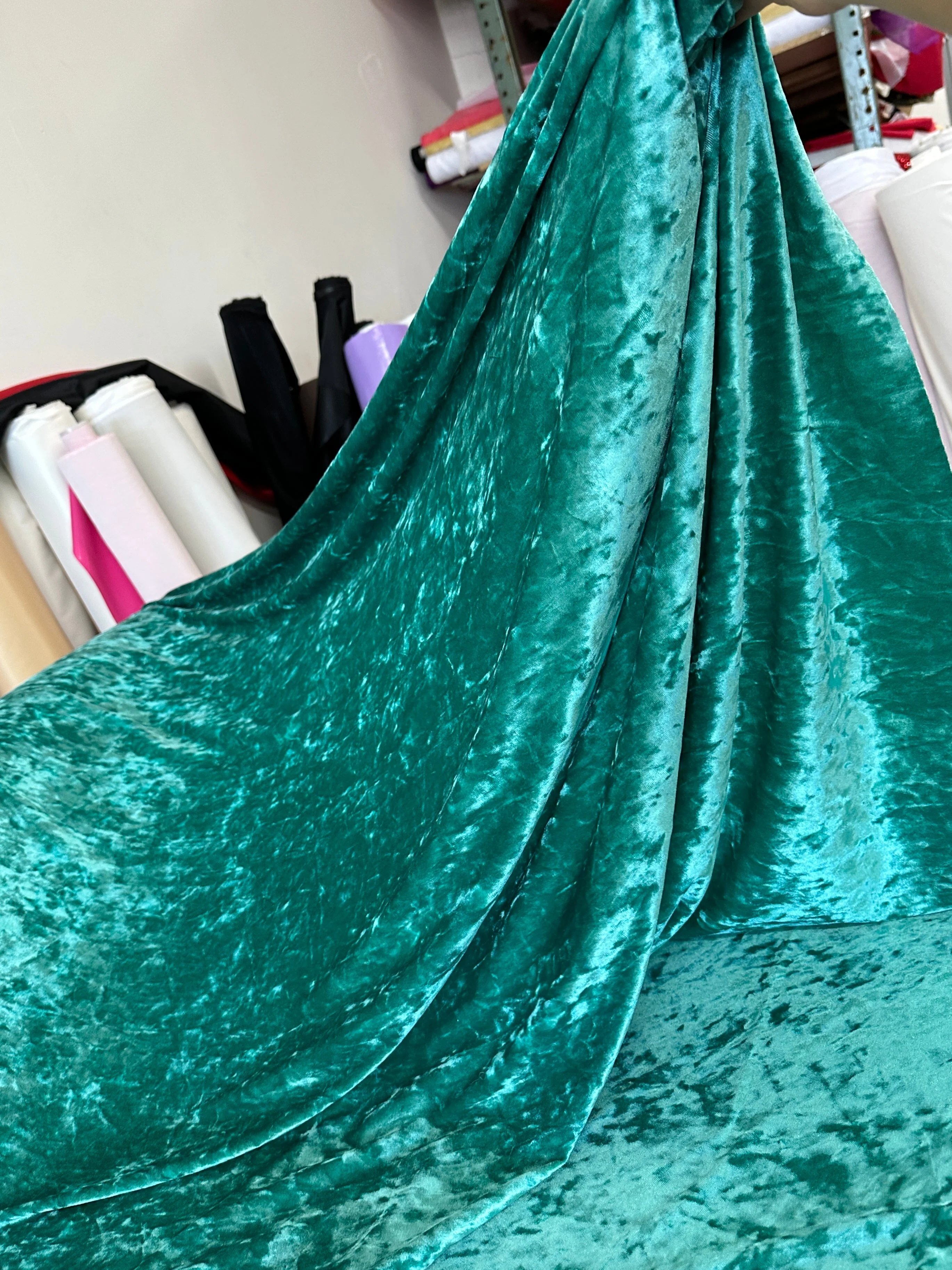 Jade Stretch Crushed Velvet - Image 6