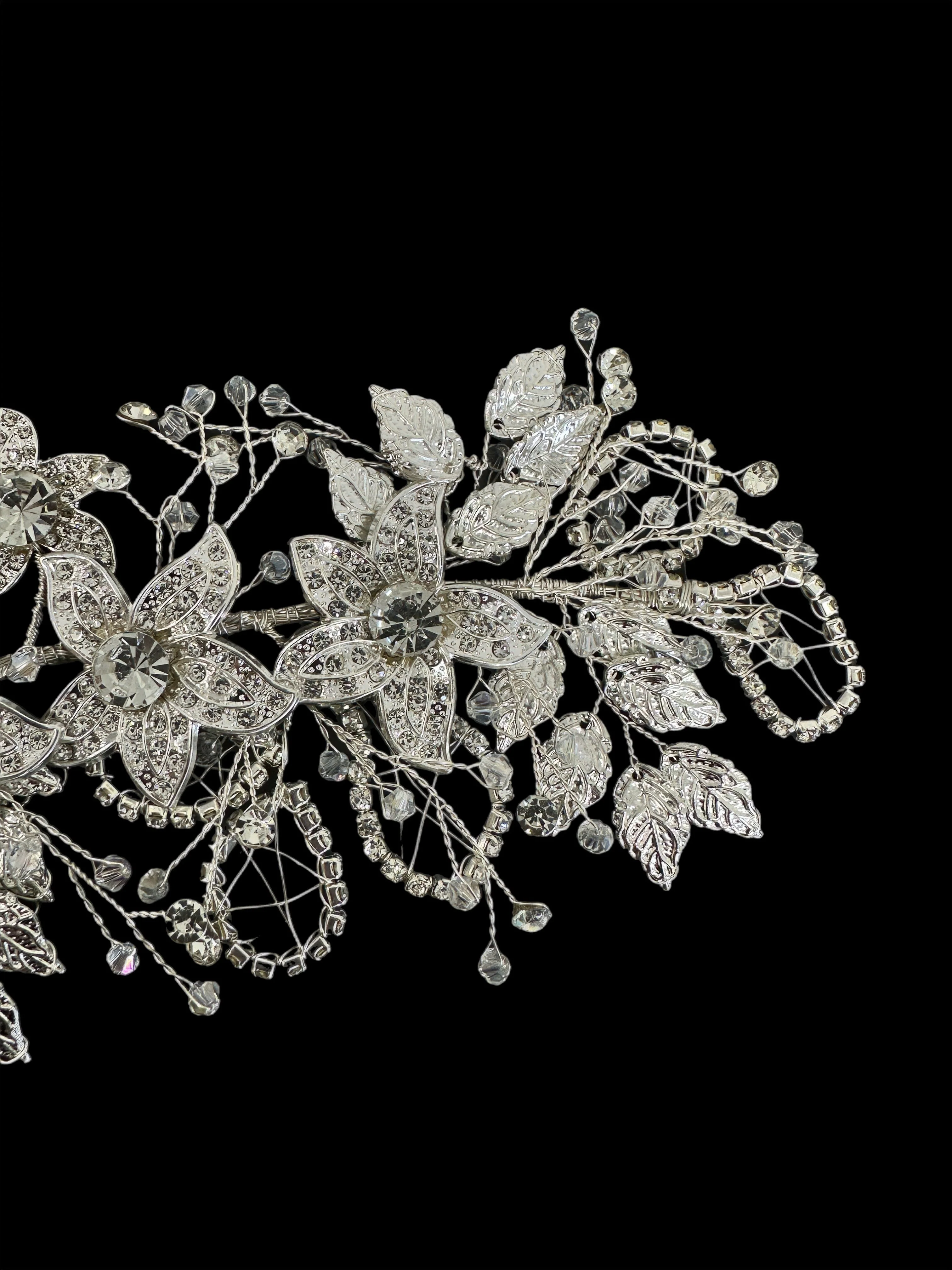 Katy Silver Rhinestone Applique - Image 2