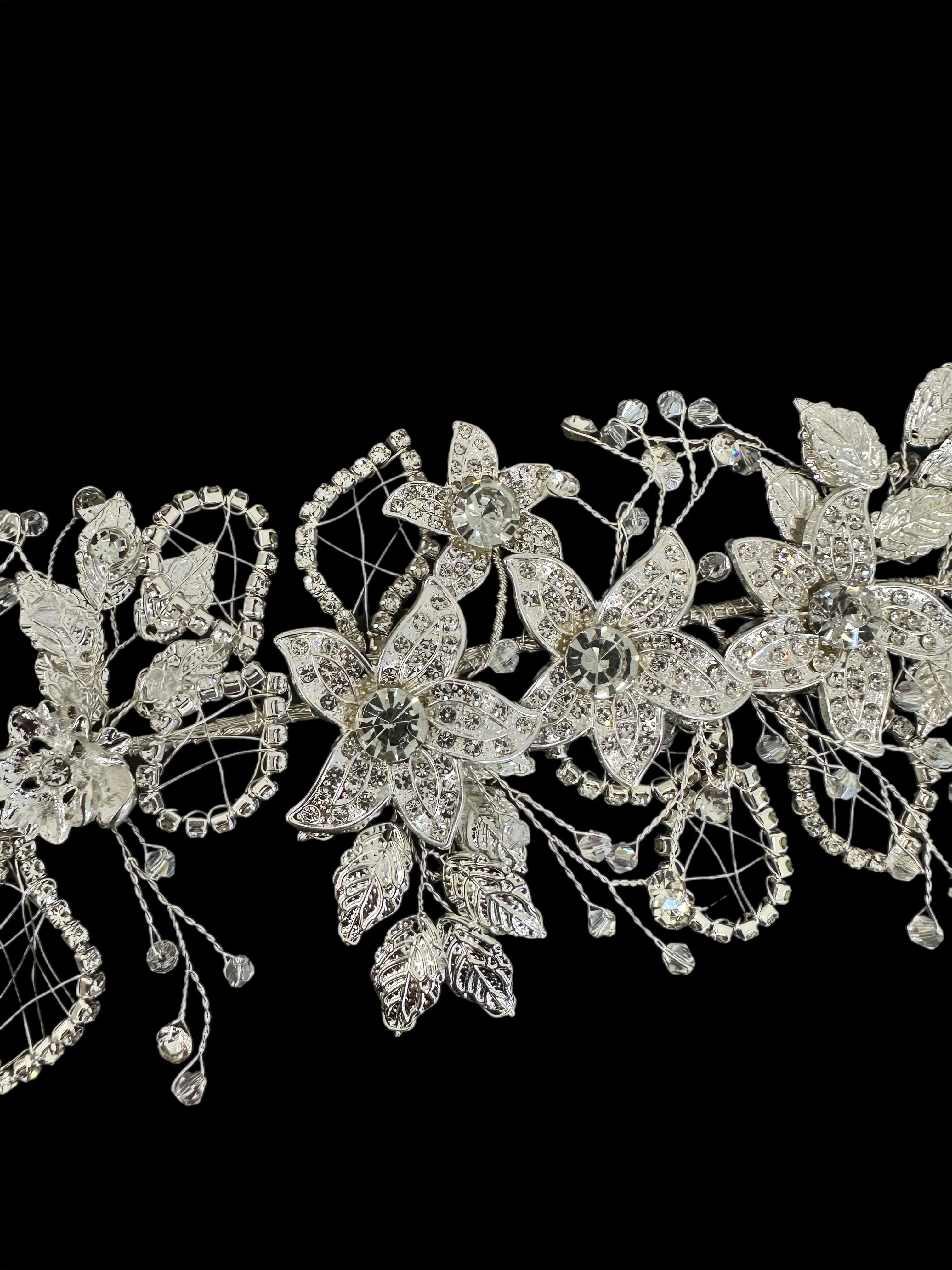 Katy Silver Rhinestone Applique - Image 3