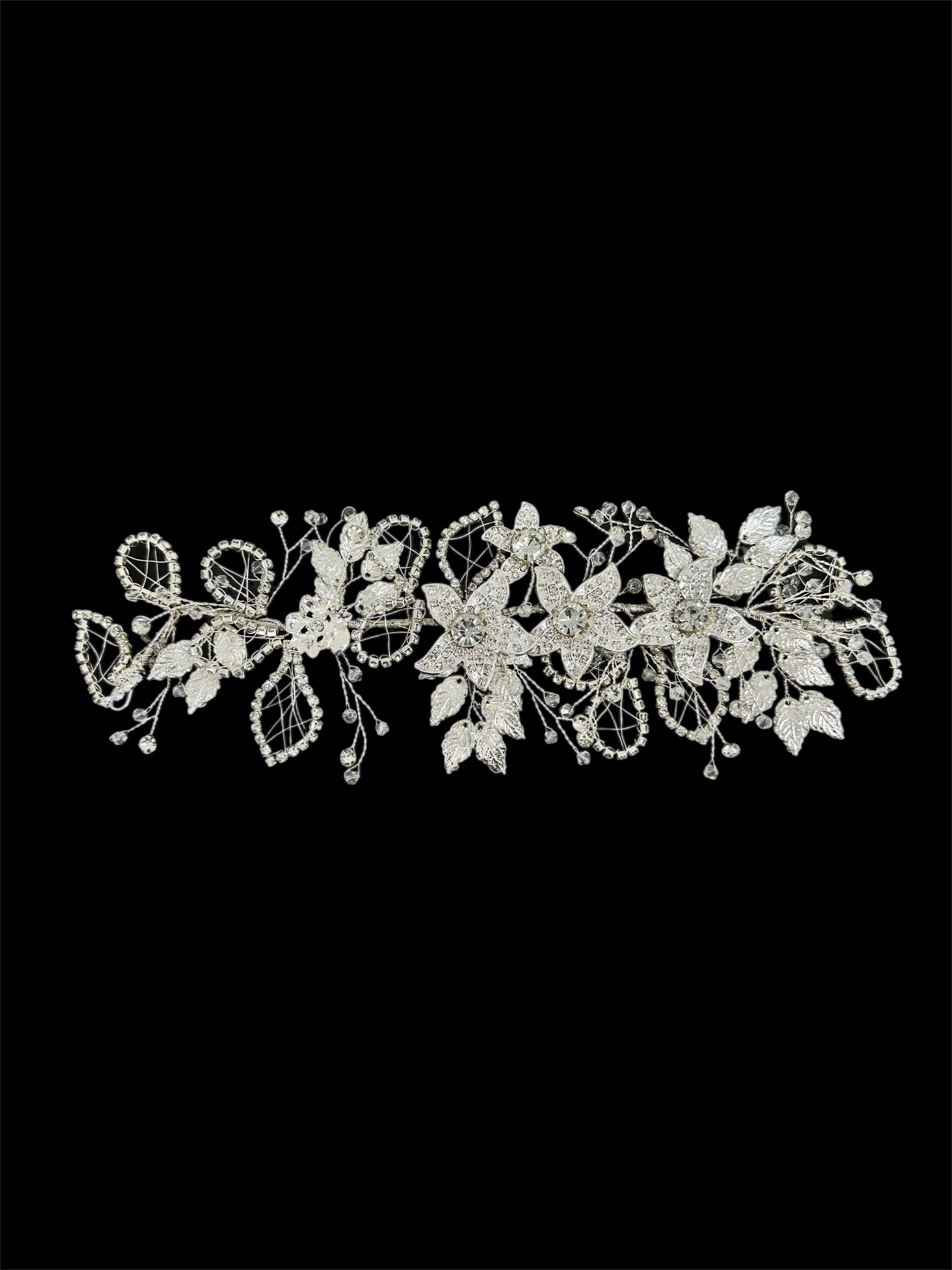 Katy Silver Rhinestone Applique - Image 6