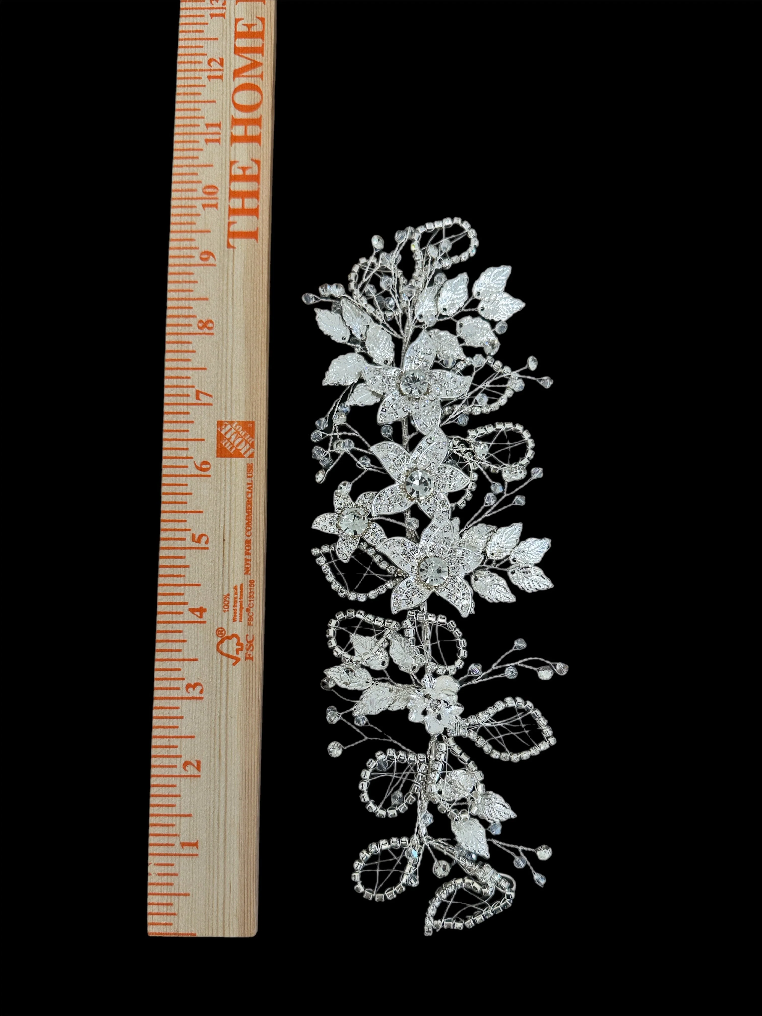 Katy Silver Rhinestone Applique - Image 7