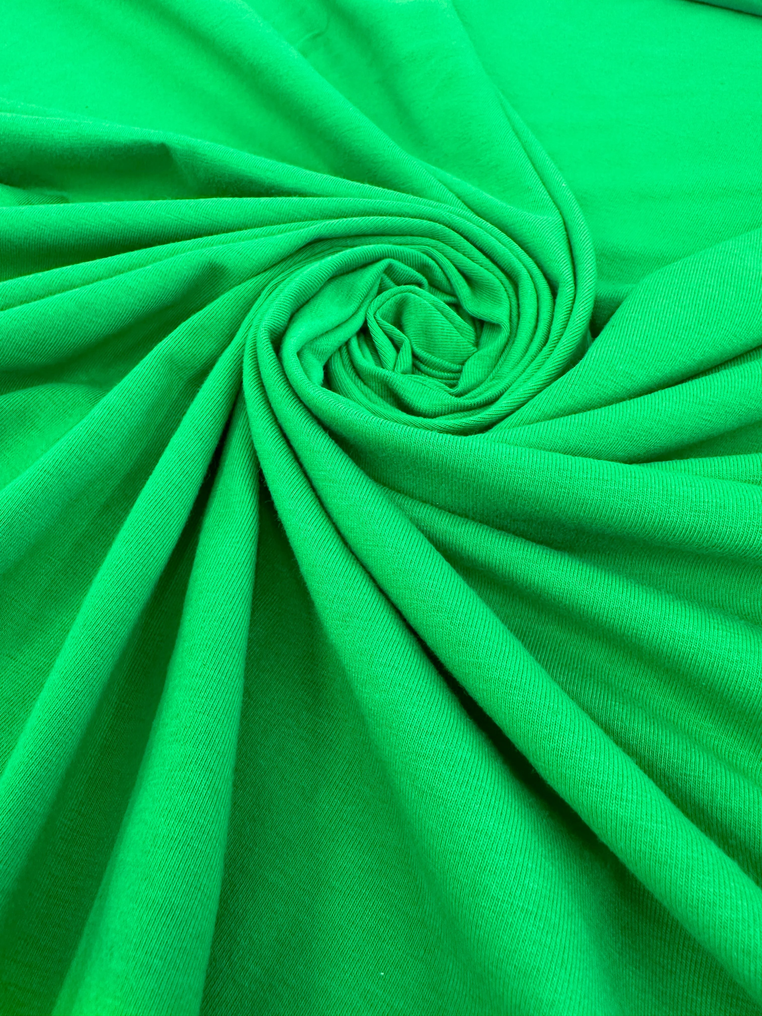 Kelly Green Cotton Jersey Knit - Image 4