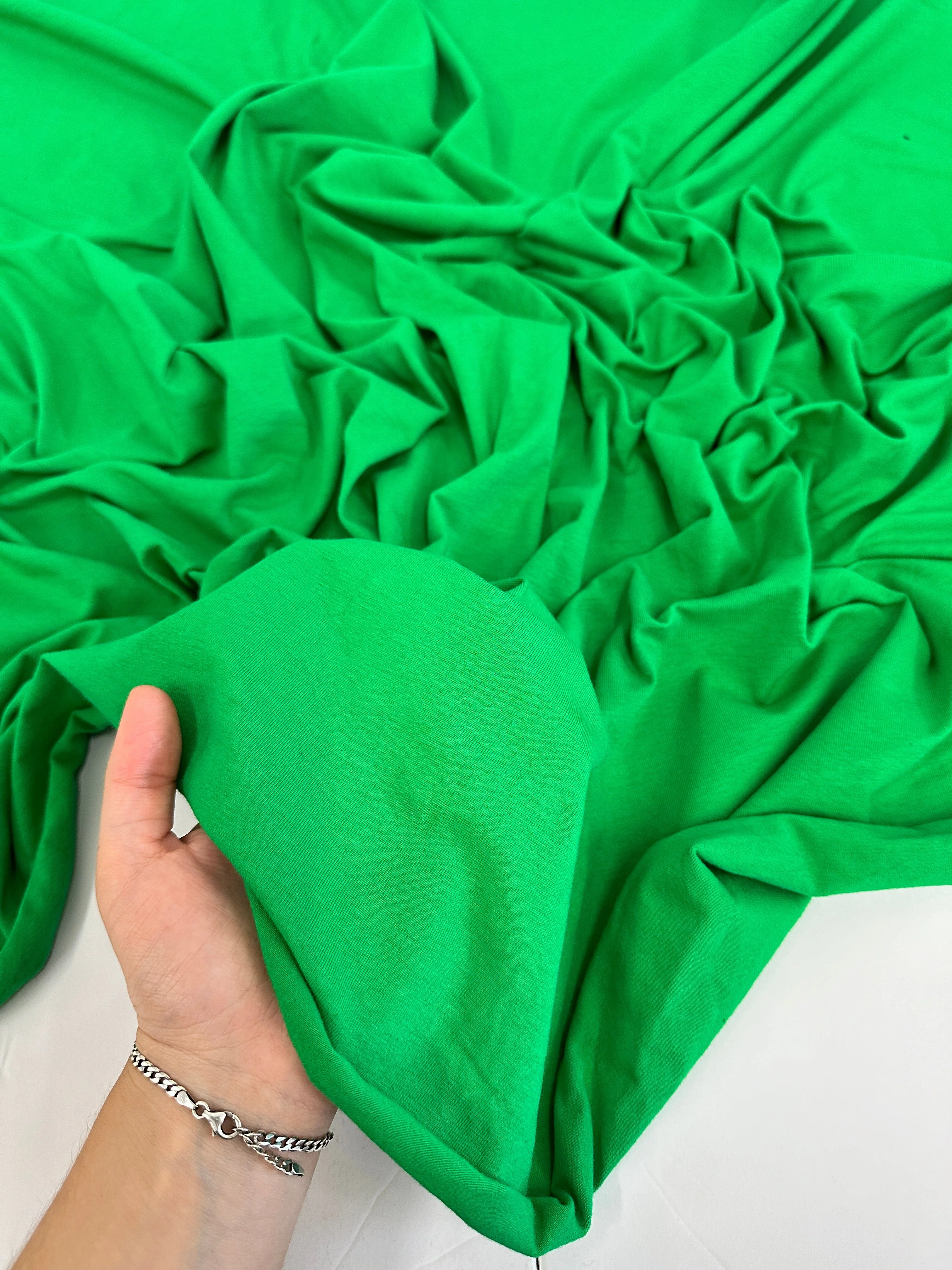 Kelly Green Cotton Jersey Knit - Image 6