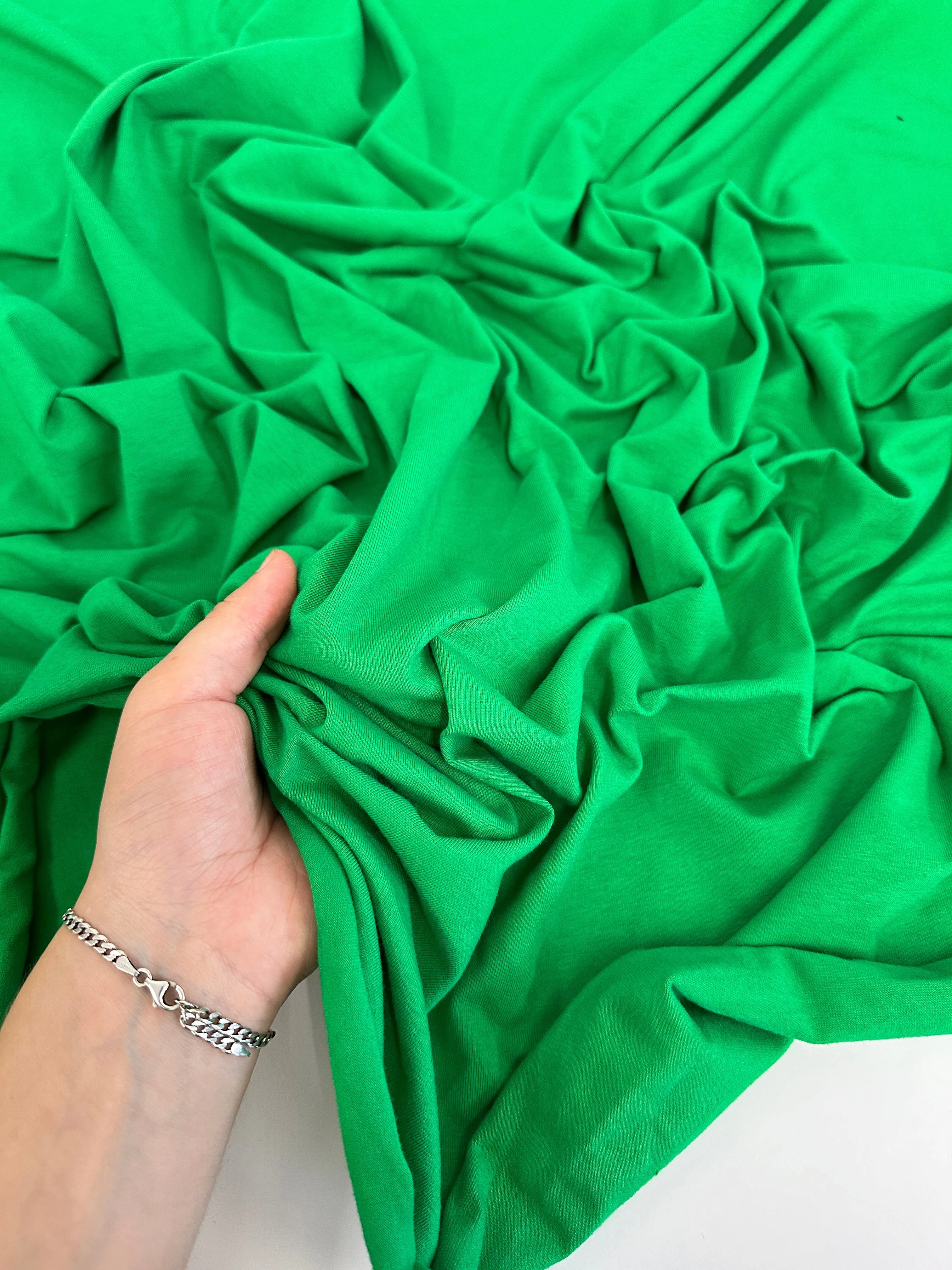 Kelly Green Cotton Jersey Knit - Image 8