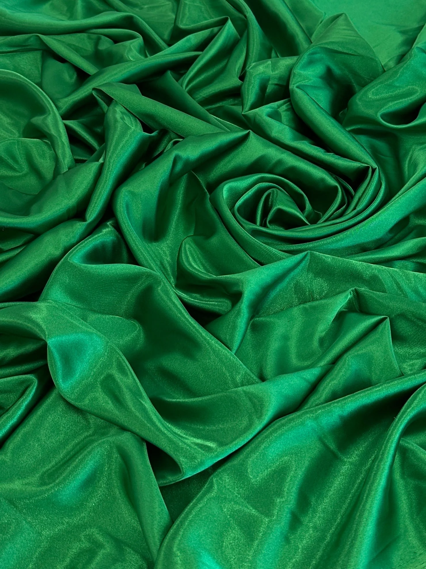 Kelly Green Luxury Silky Stretch Satin - Image 3