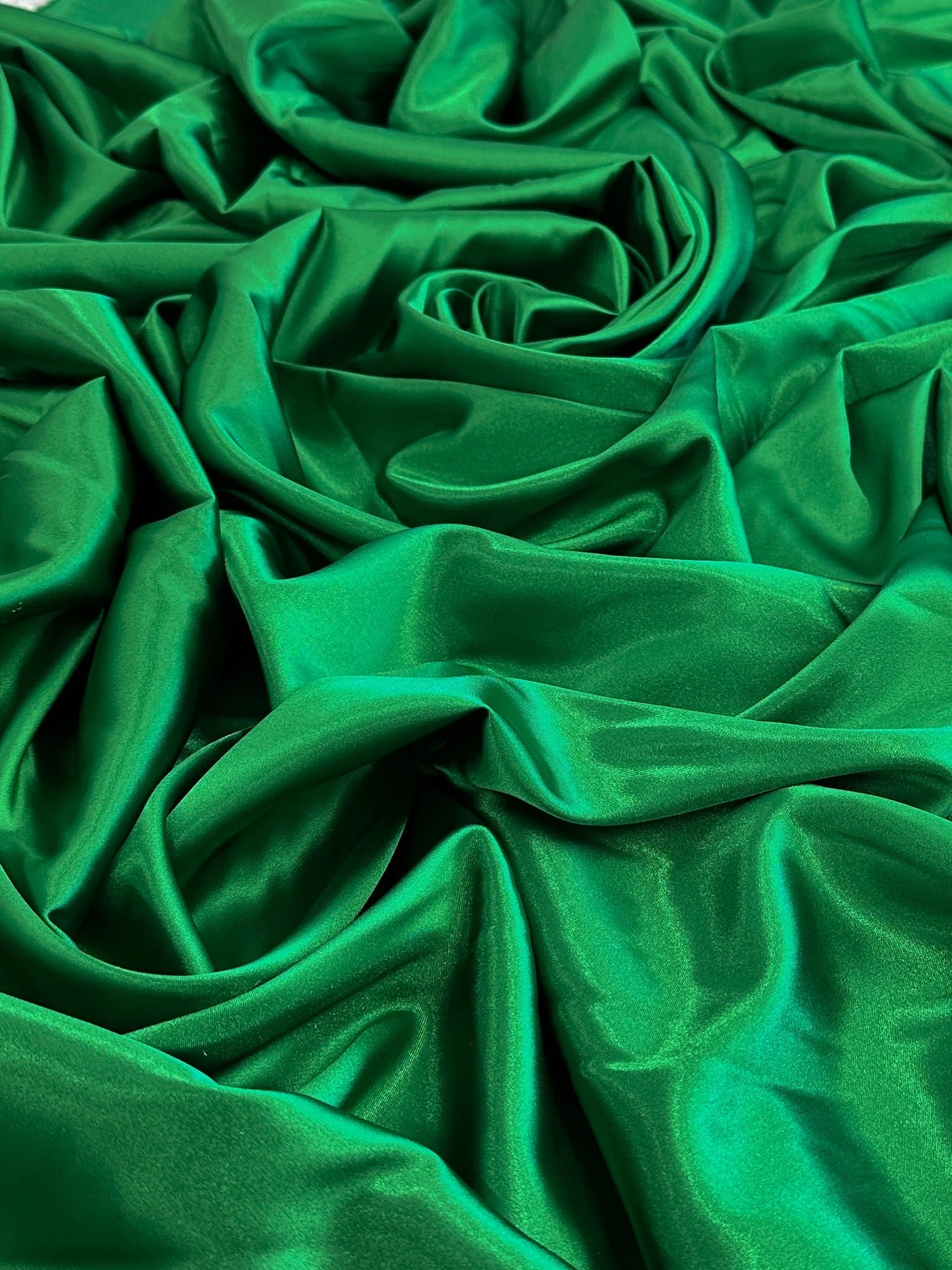 Kelly Green Luxury Silky Stretch Satin - Image 5