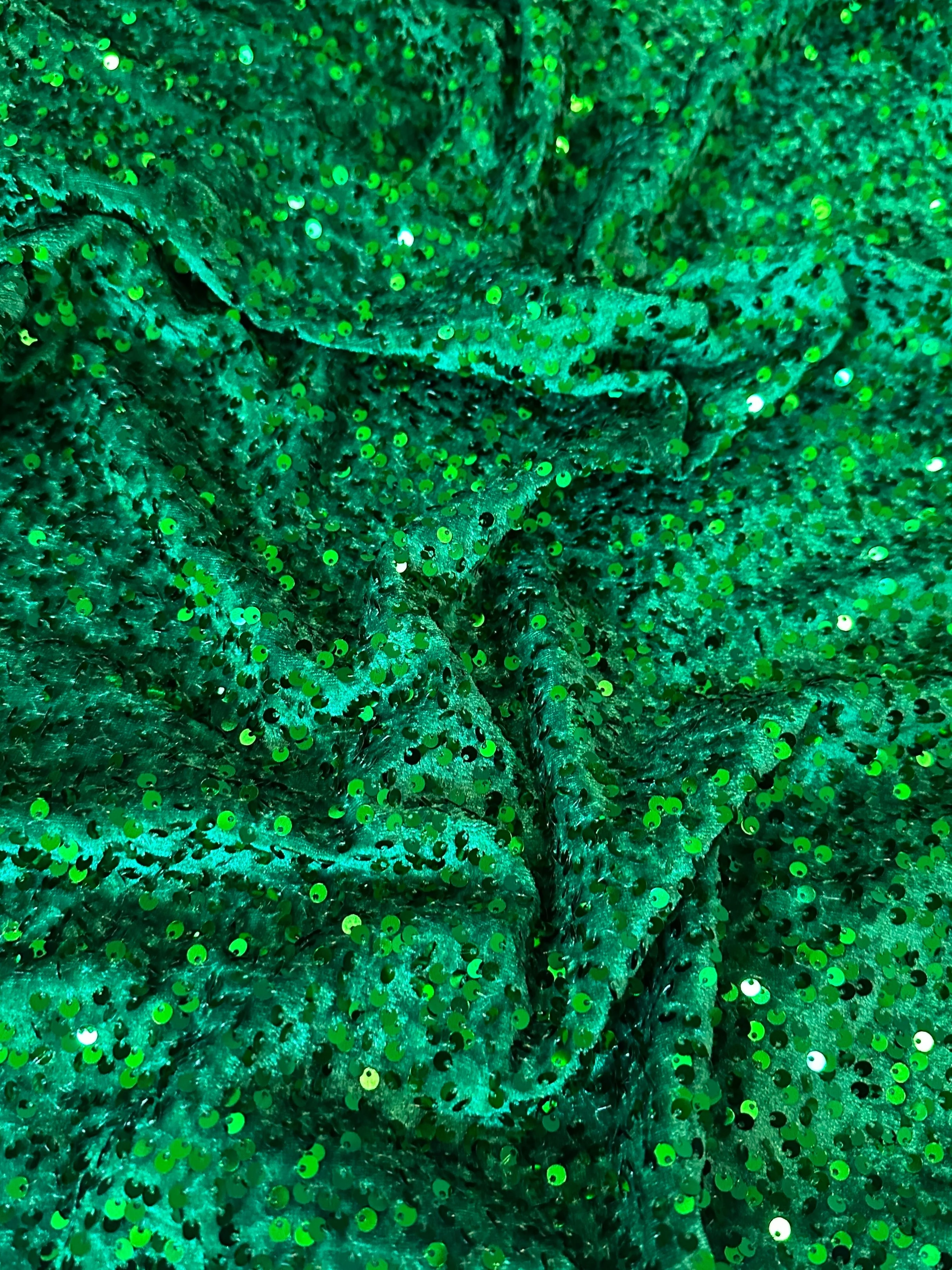 Kelly Green Sequins Velvet - Image 3