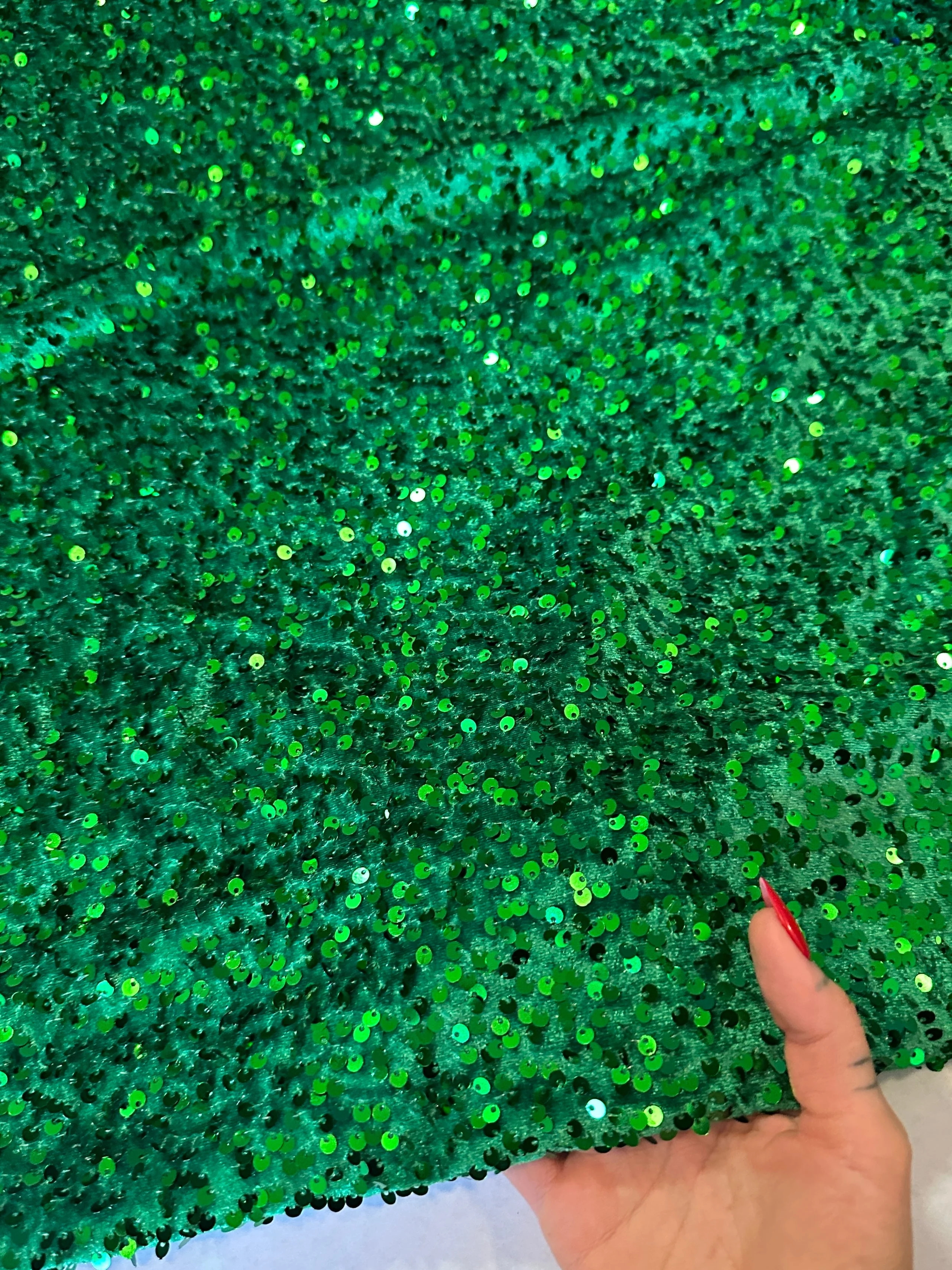 Kelly Green Sequins Velvet - Image 4