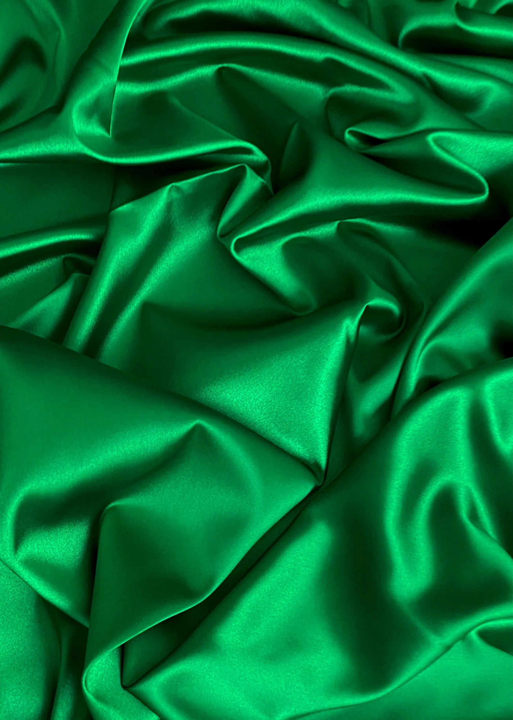 Kelly Green Silky Stretch Satin - Image 3