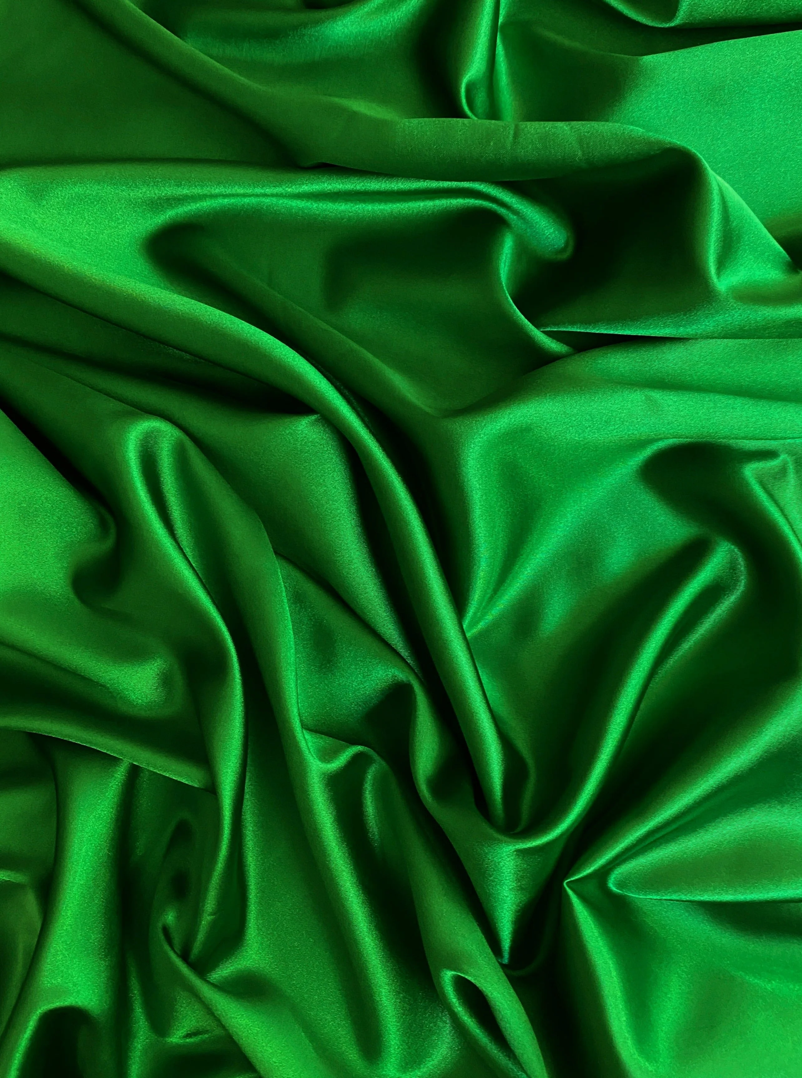 Kelly Green Silky Stretch Satin - Image 4