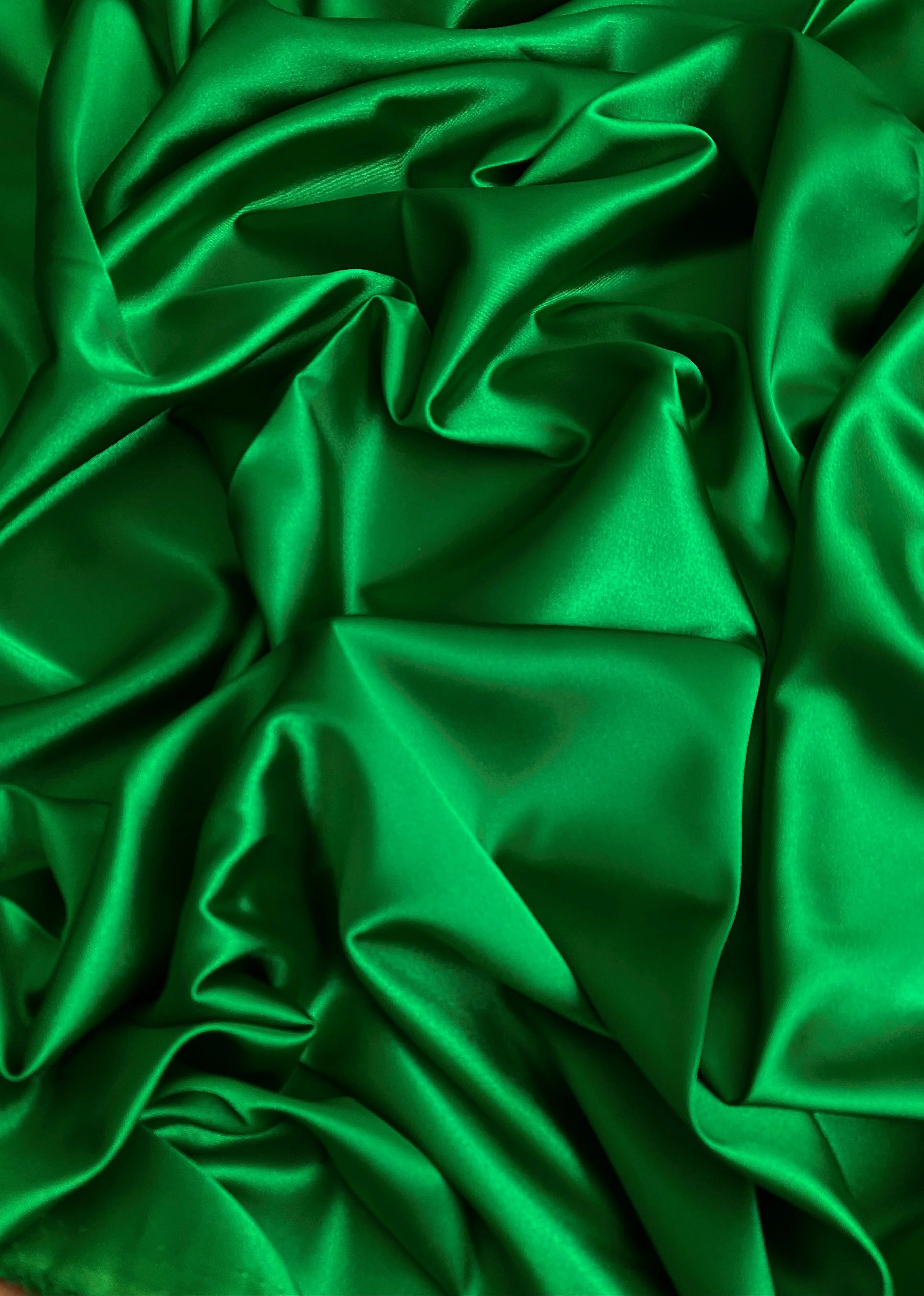 Kelly Green Silky Stretch Satin - Image 6