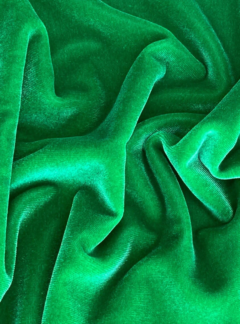 Kelly Green Stretch Velvet - Image 3