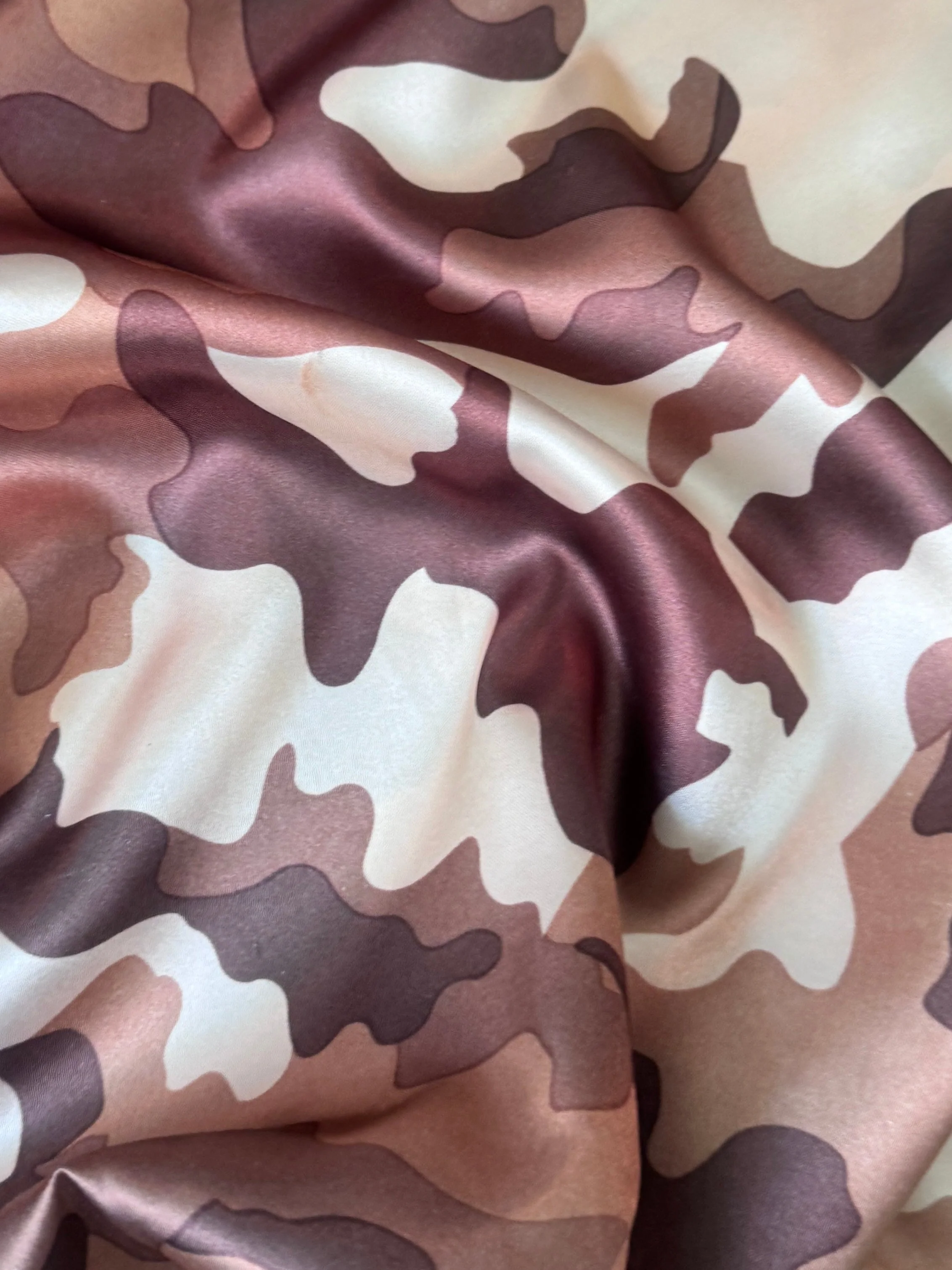 Khaki Camouflage Army Print Satin - Image 8