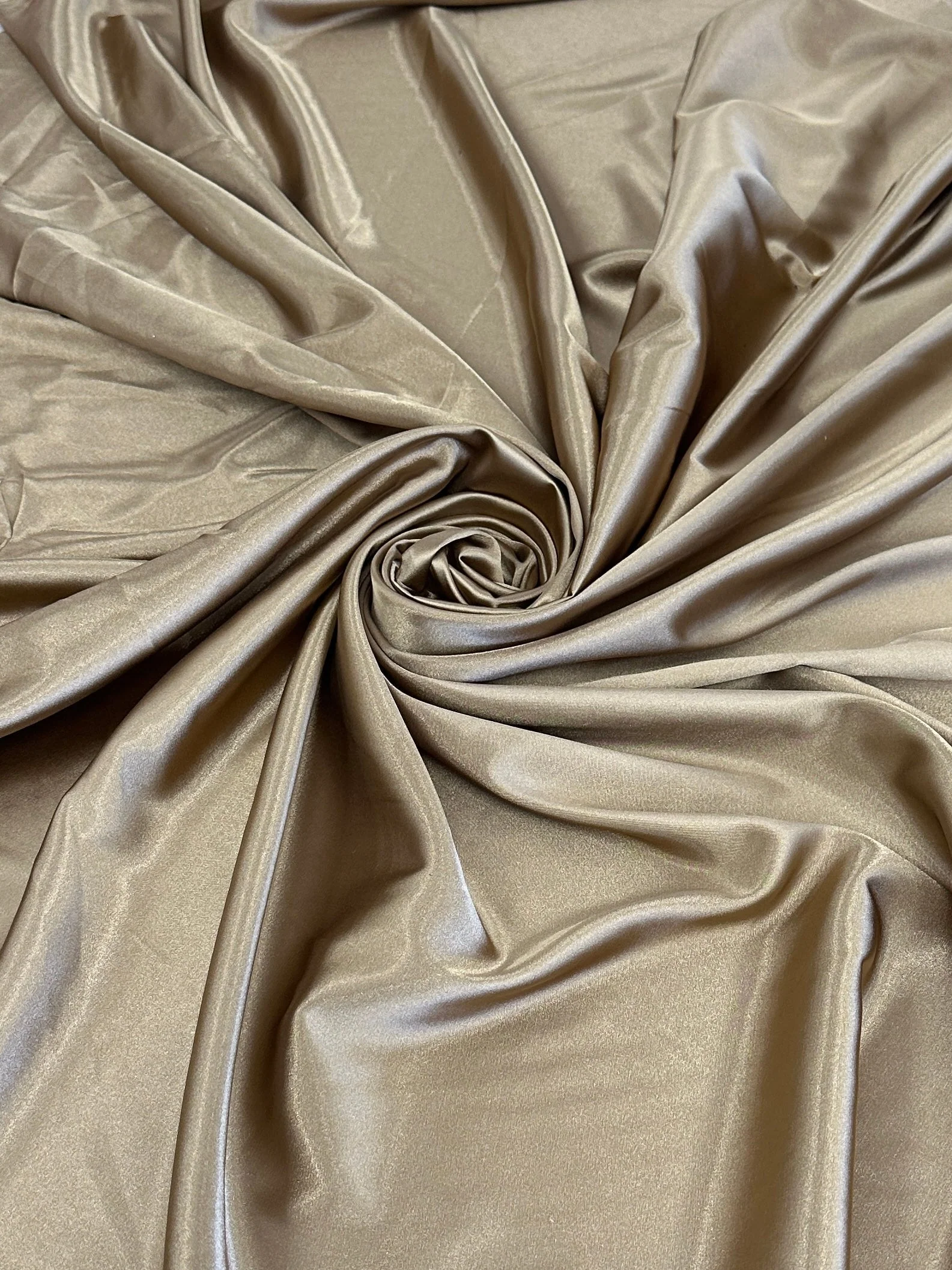 Khaki-Gold Luxury Silky Stretch Satin - Image 2