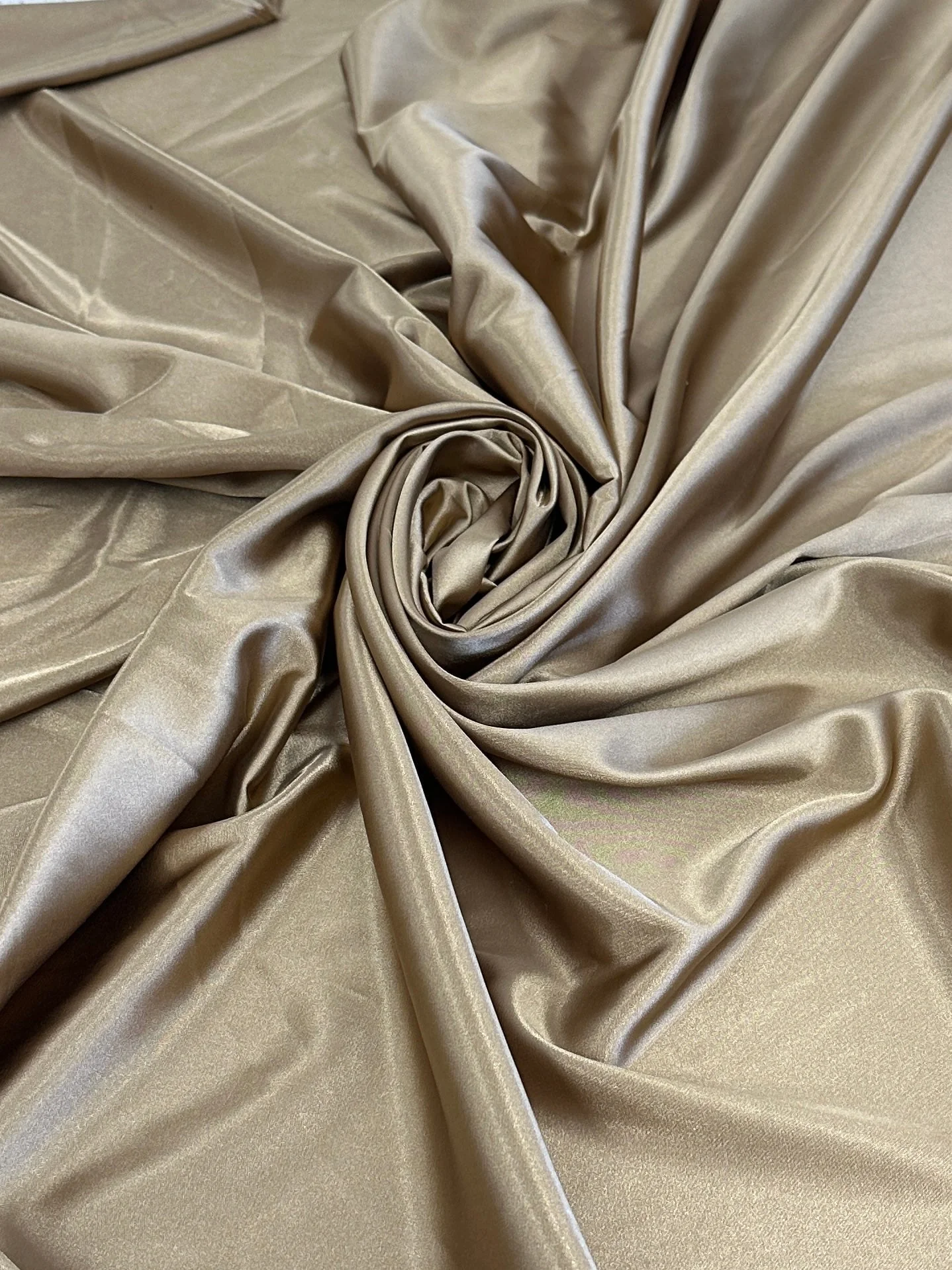 Khaki-Gold Luxury Silky Stretch Satin - Image 4