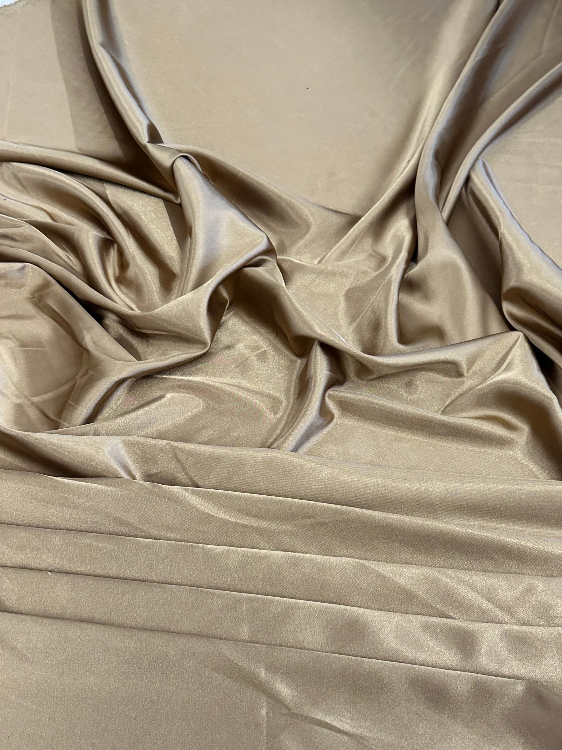 Khaki-Gold Luxury Silky Stretch Satin - Image 6