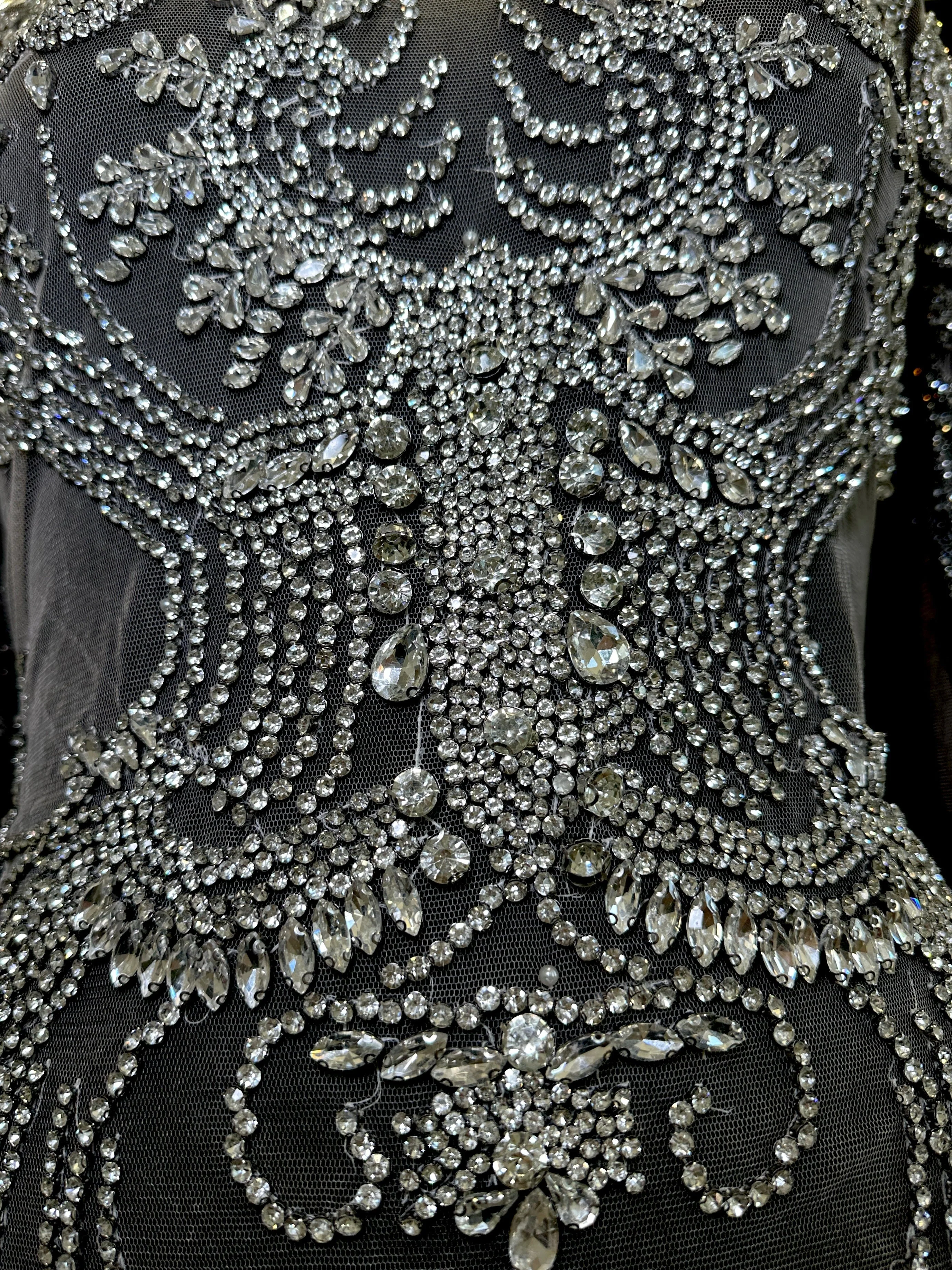 Laura Rhinestones Long Slevee Bodice Applique - Image 4