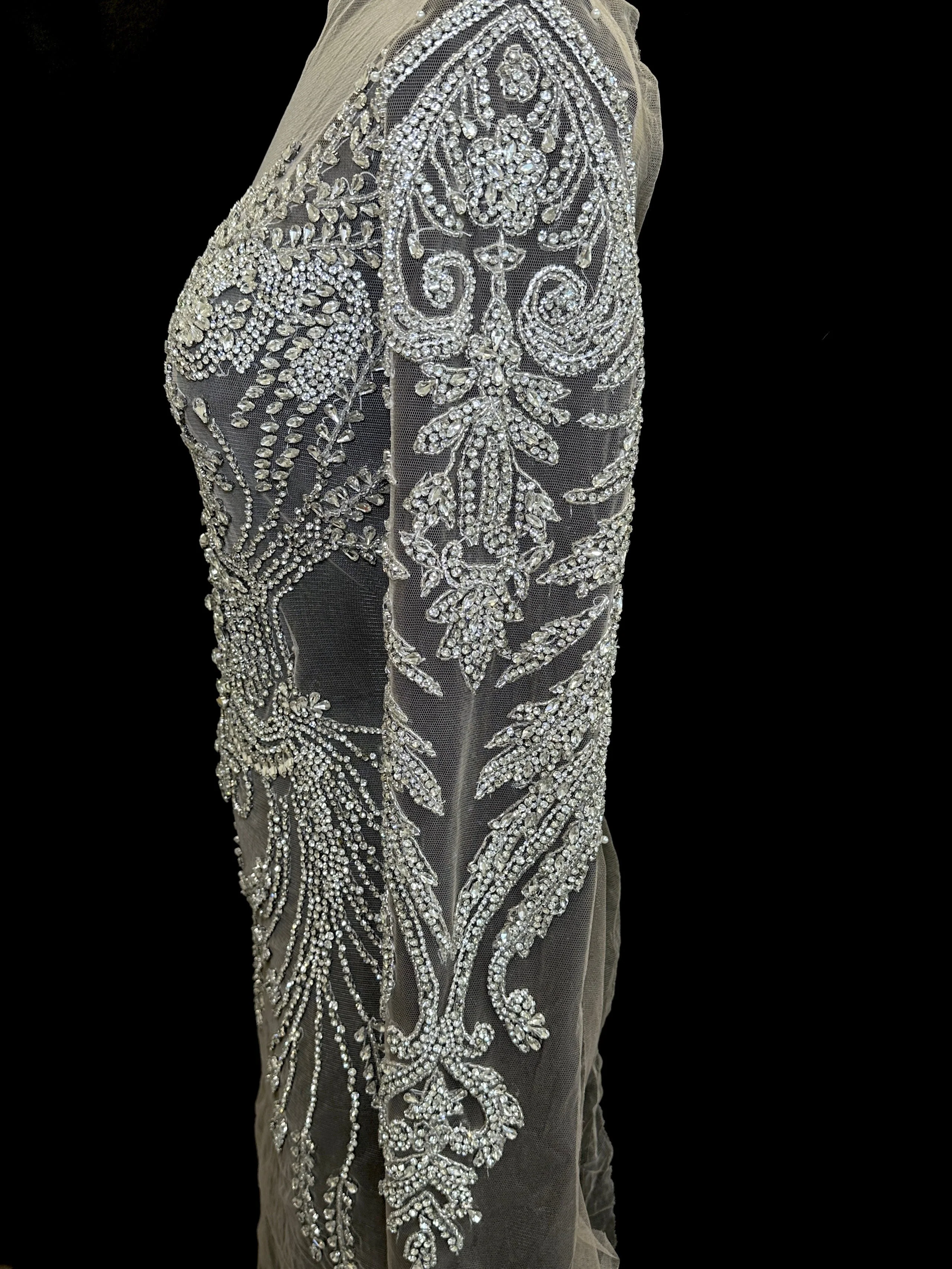 Laura Rhinestones Long Slevee Bodice Applique - Image 5