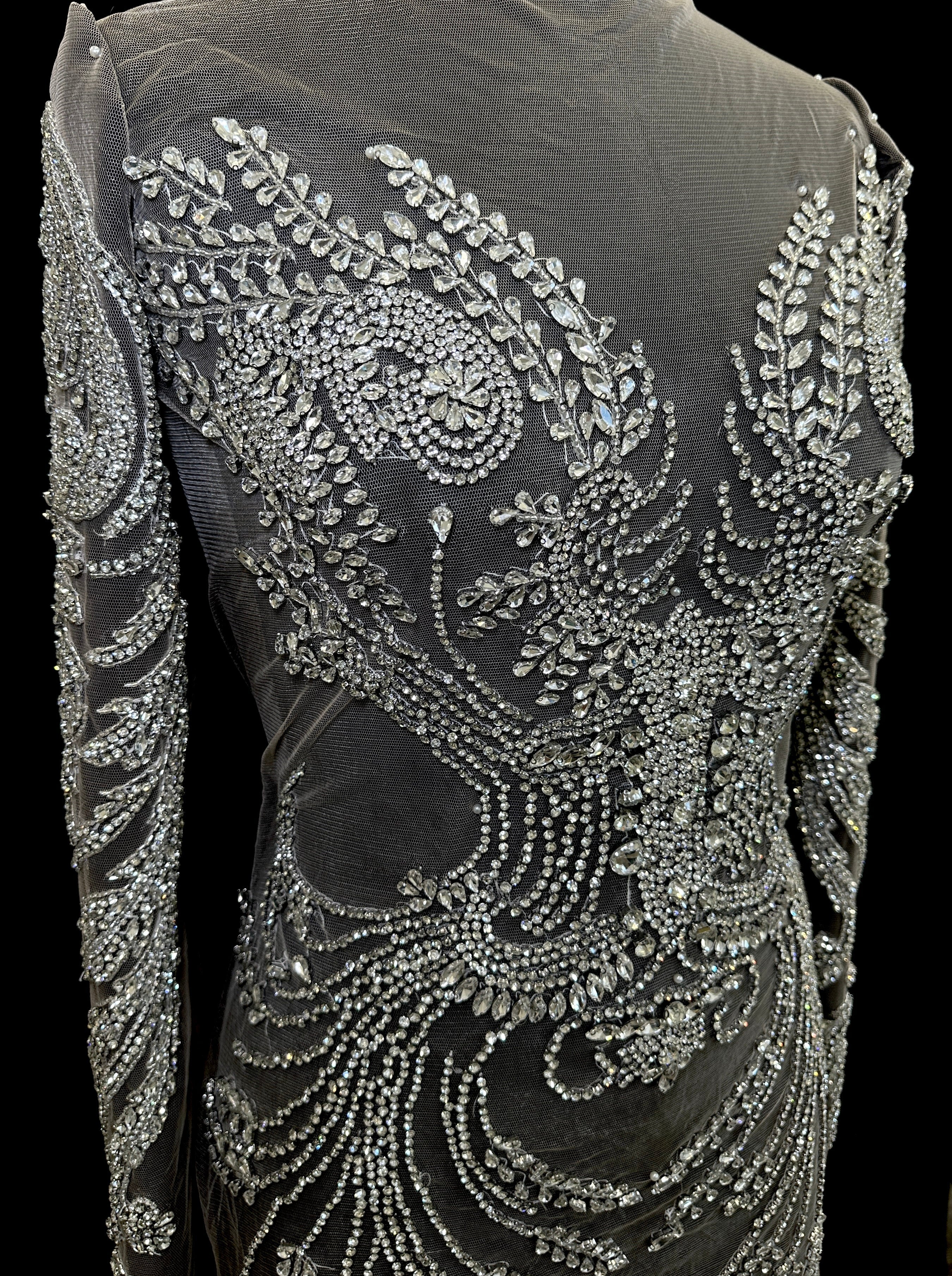 Laura Rhinestones Long Slevee Bodice Applique - Image 6