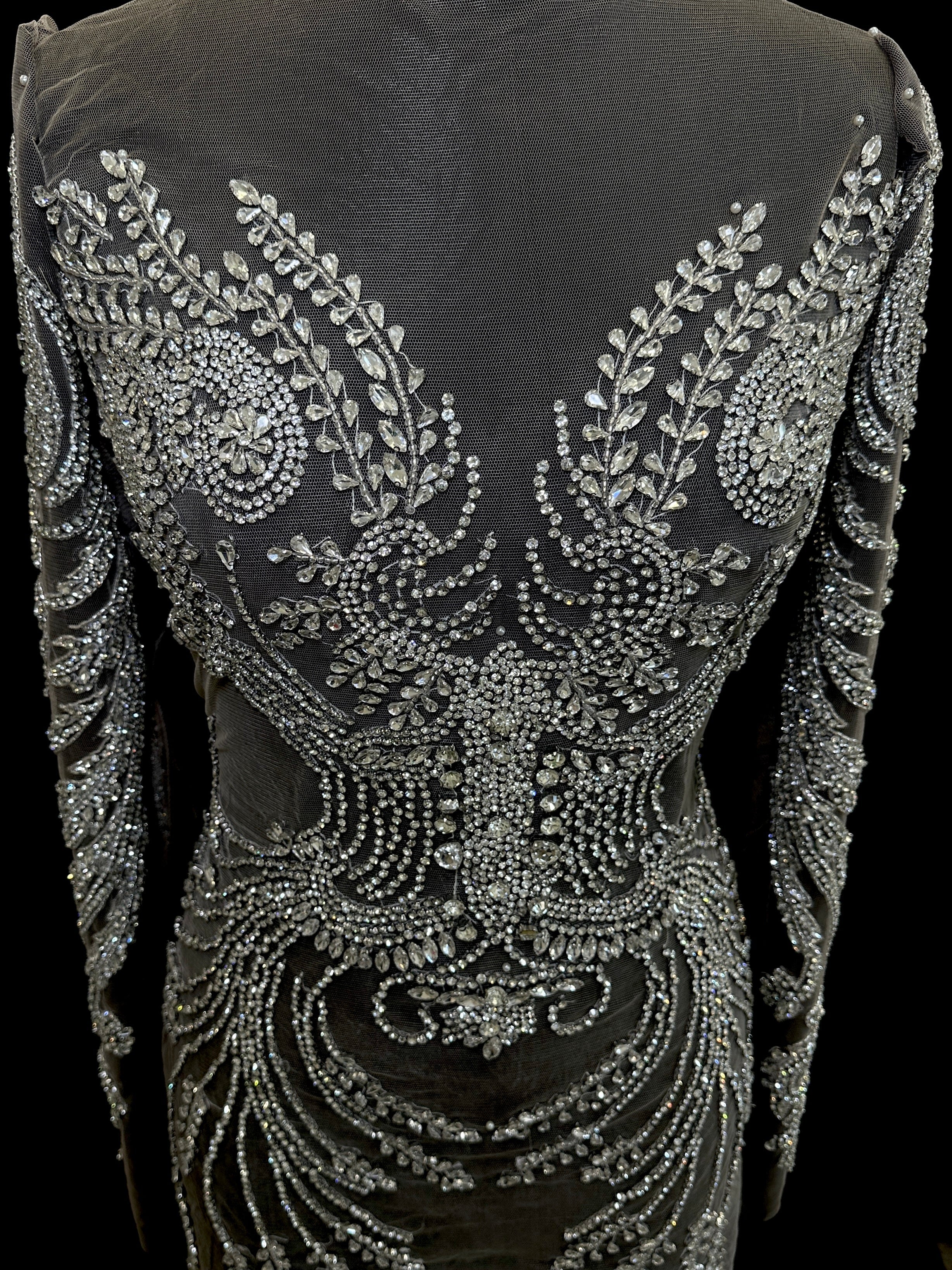 Laura Rhinestones Long Slevee Bodice Applique - Image 8