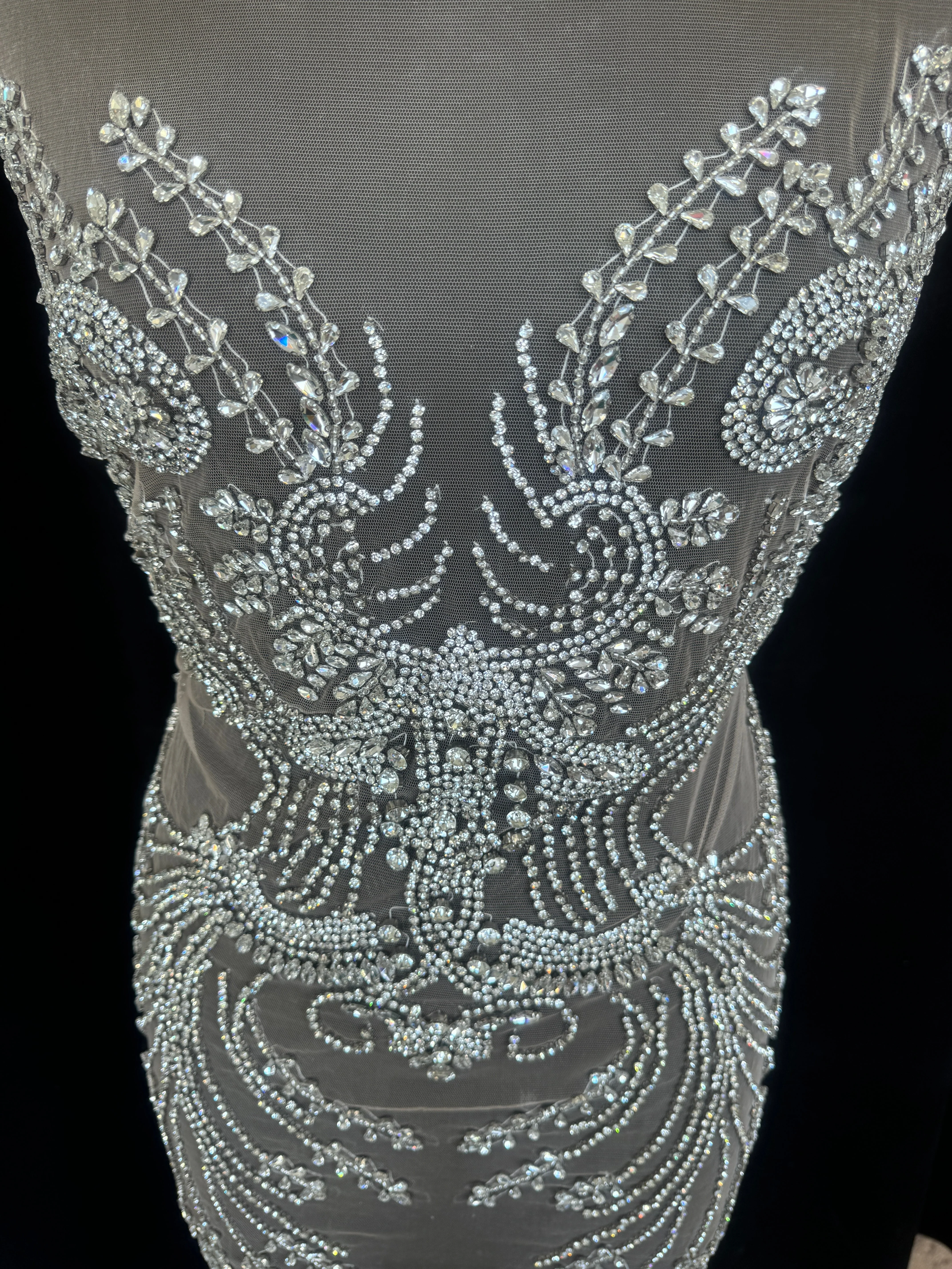 Laura Silver Rhinestone Bodice Appliqué - Image 3