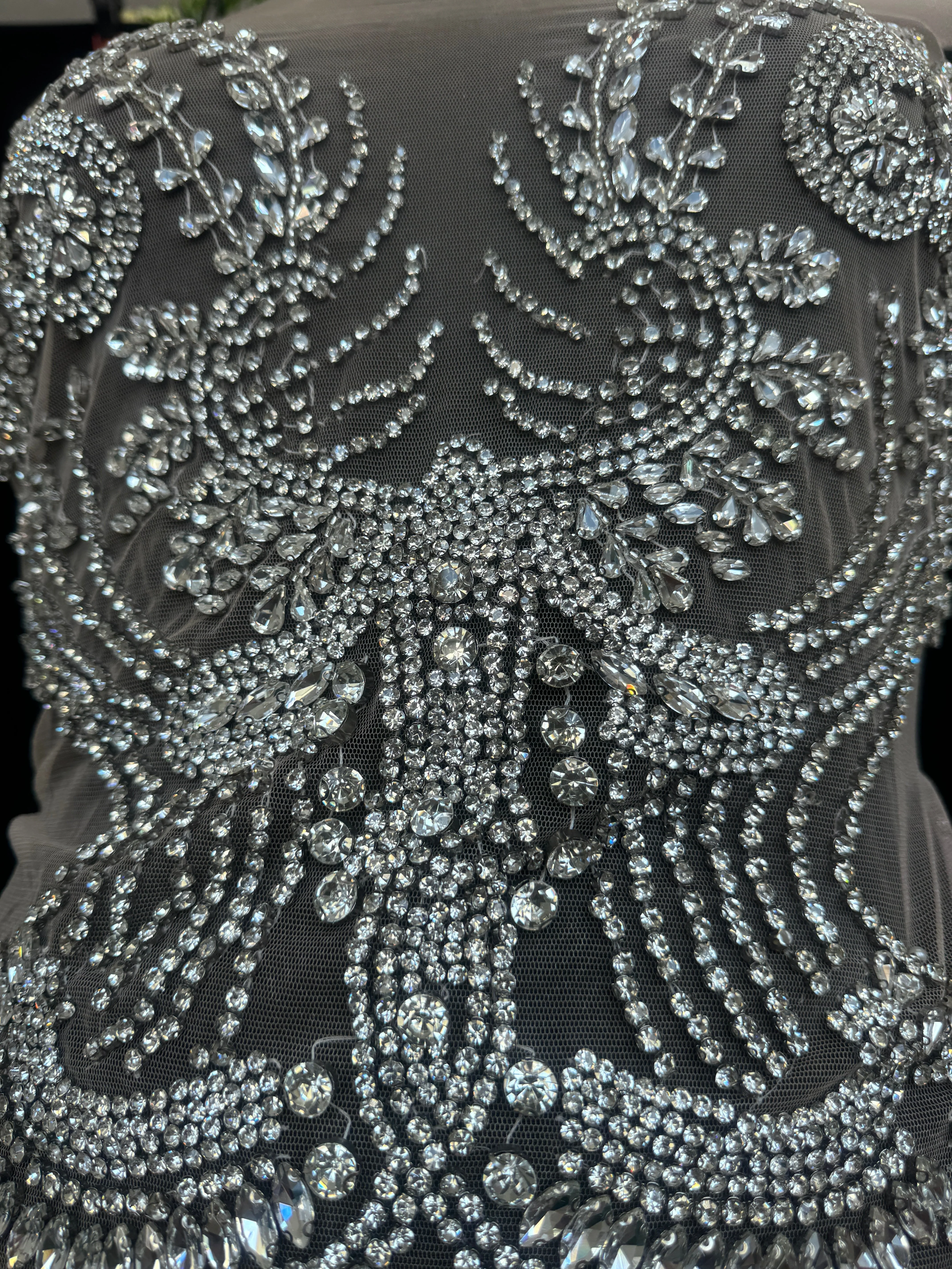 Laura Silver Rhinestone Bodice Appliqué - Image 4