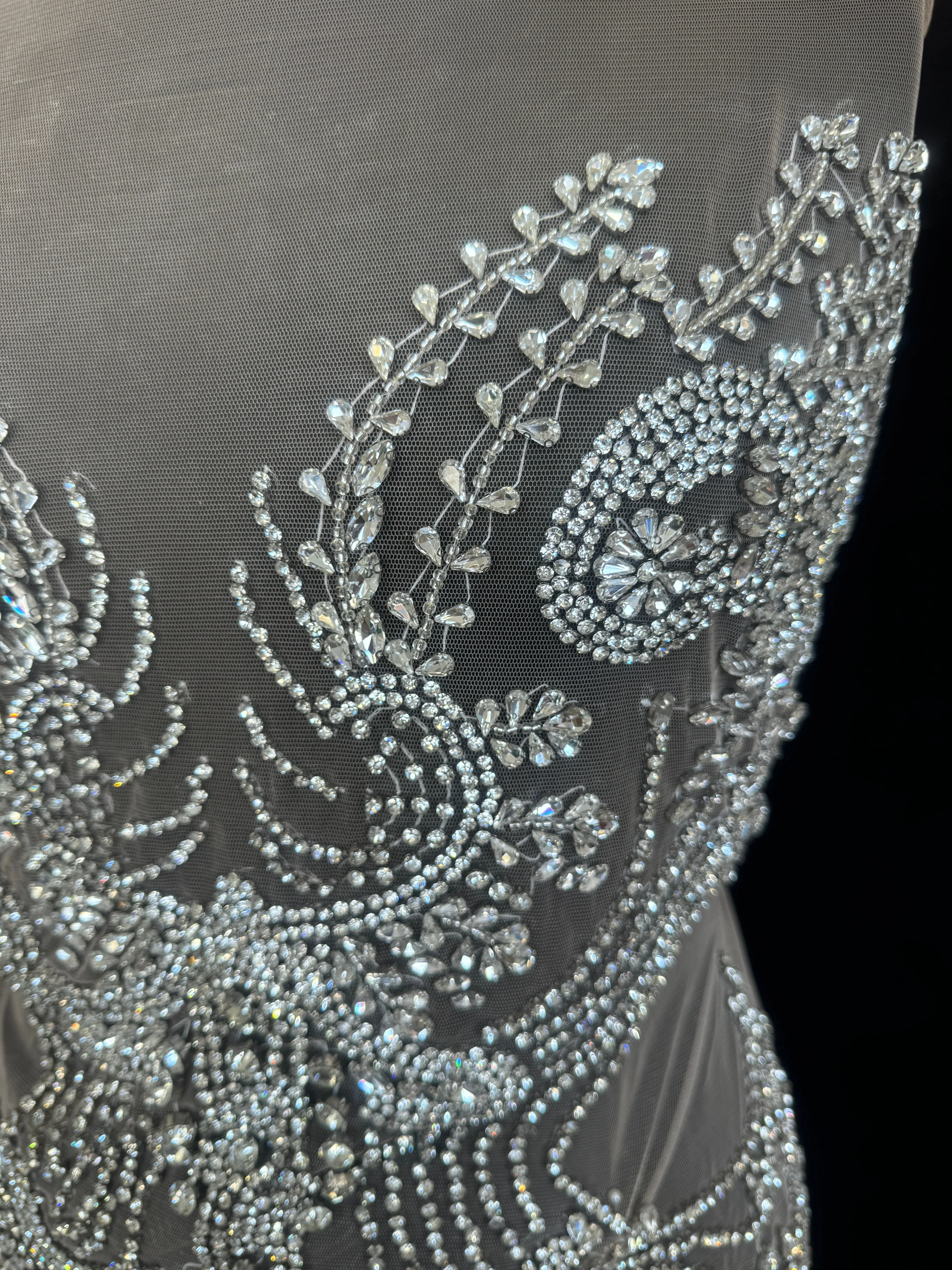 Laura Silver Rhinestone Bodice Appliqué - Image 5