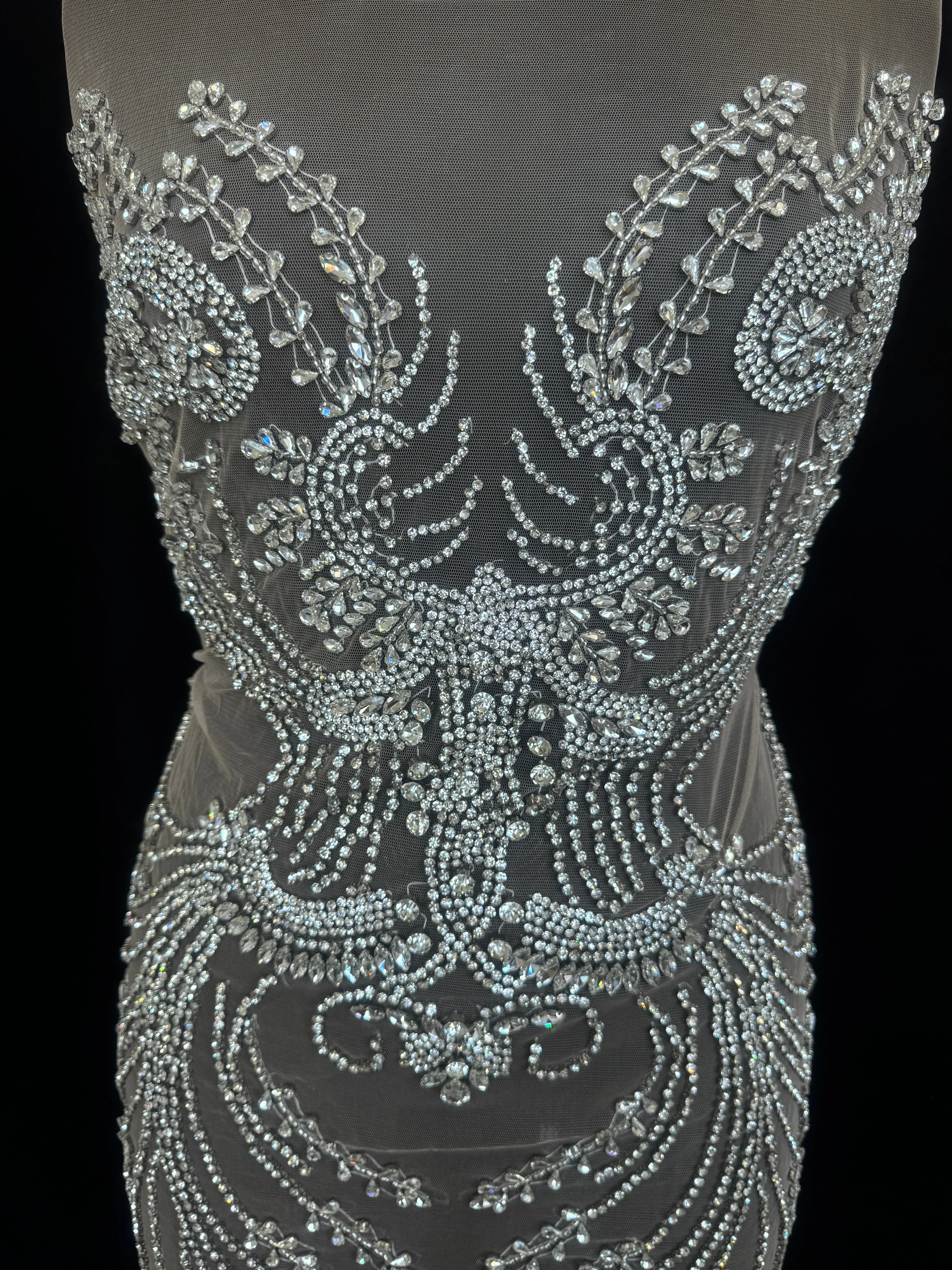 Laura Silver Rhinestone Bodice Appliqué - Image 6