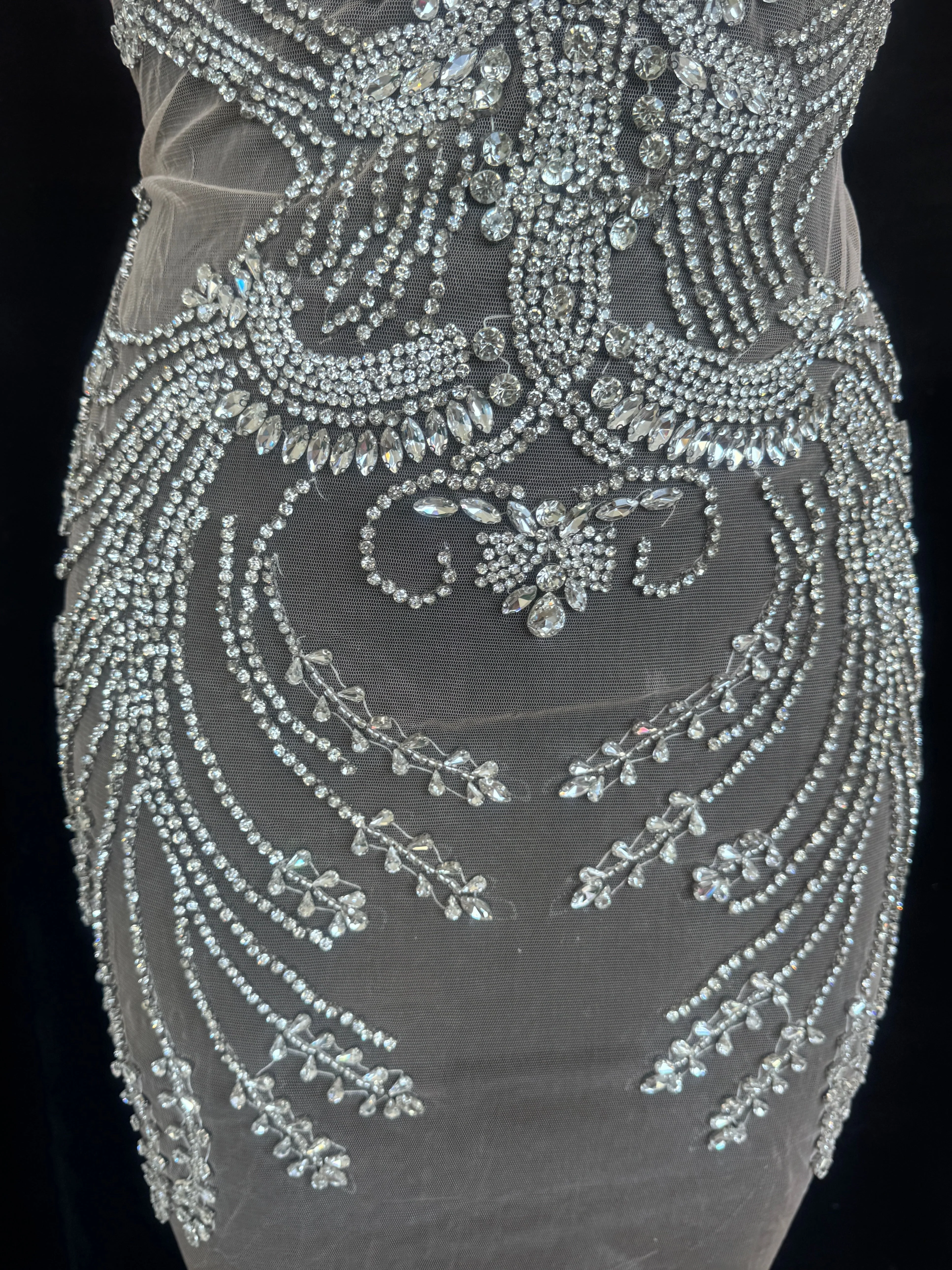 Laura Silver Rhinestone Bodice Appliqué - Image 7