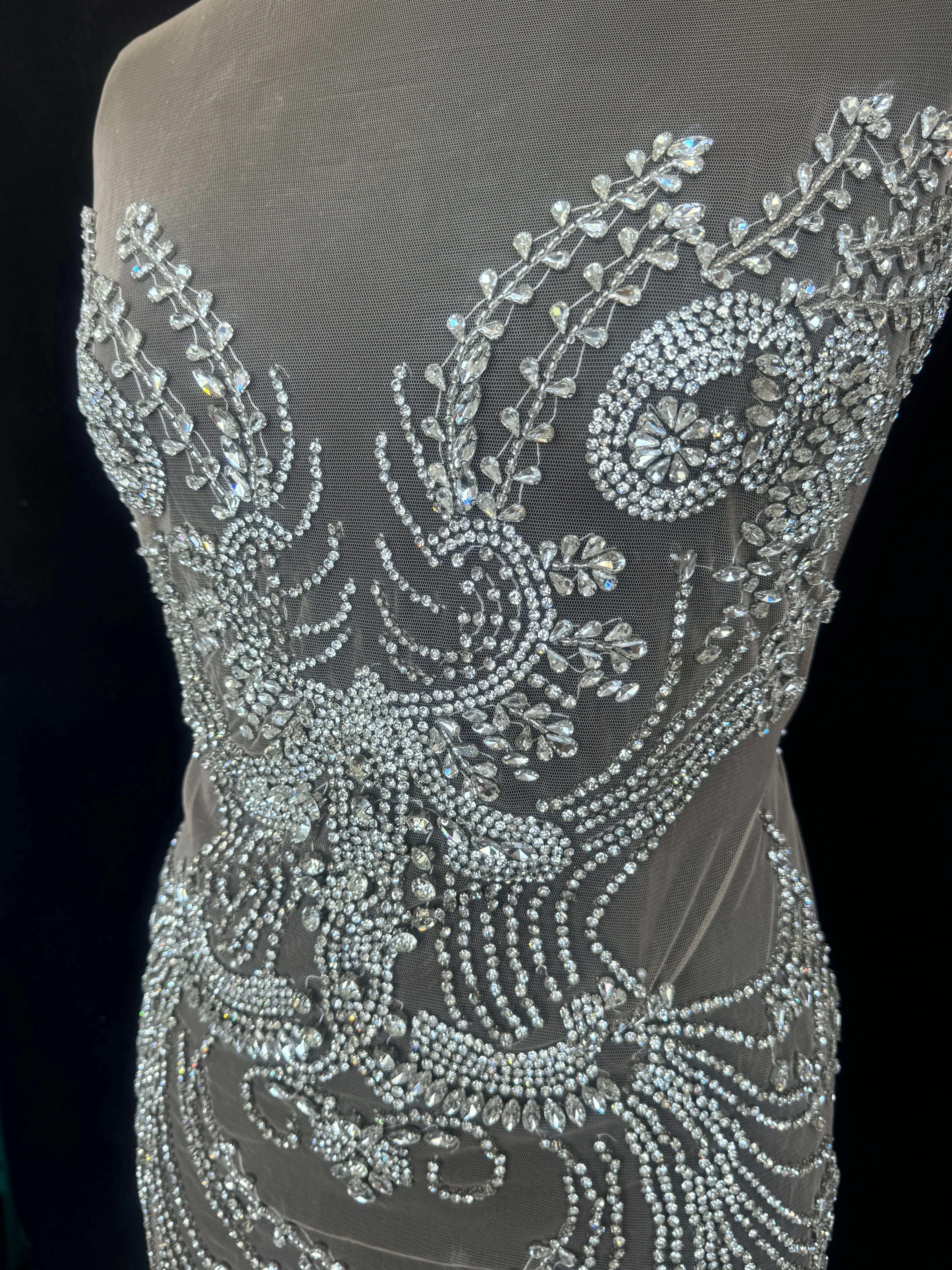 Laura Silver Rhinestone Bodice Appliqué - Image 8