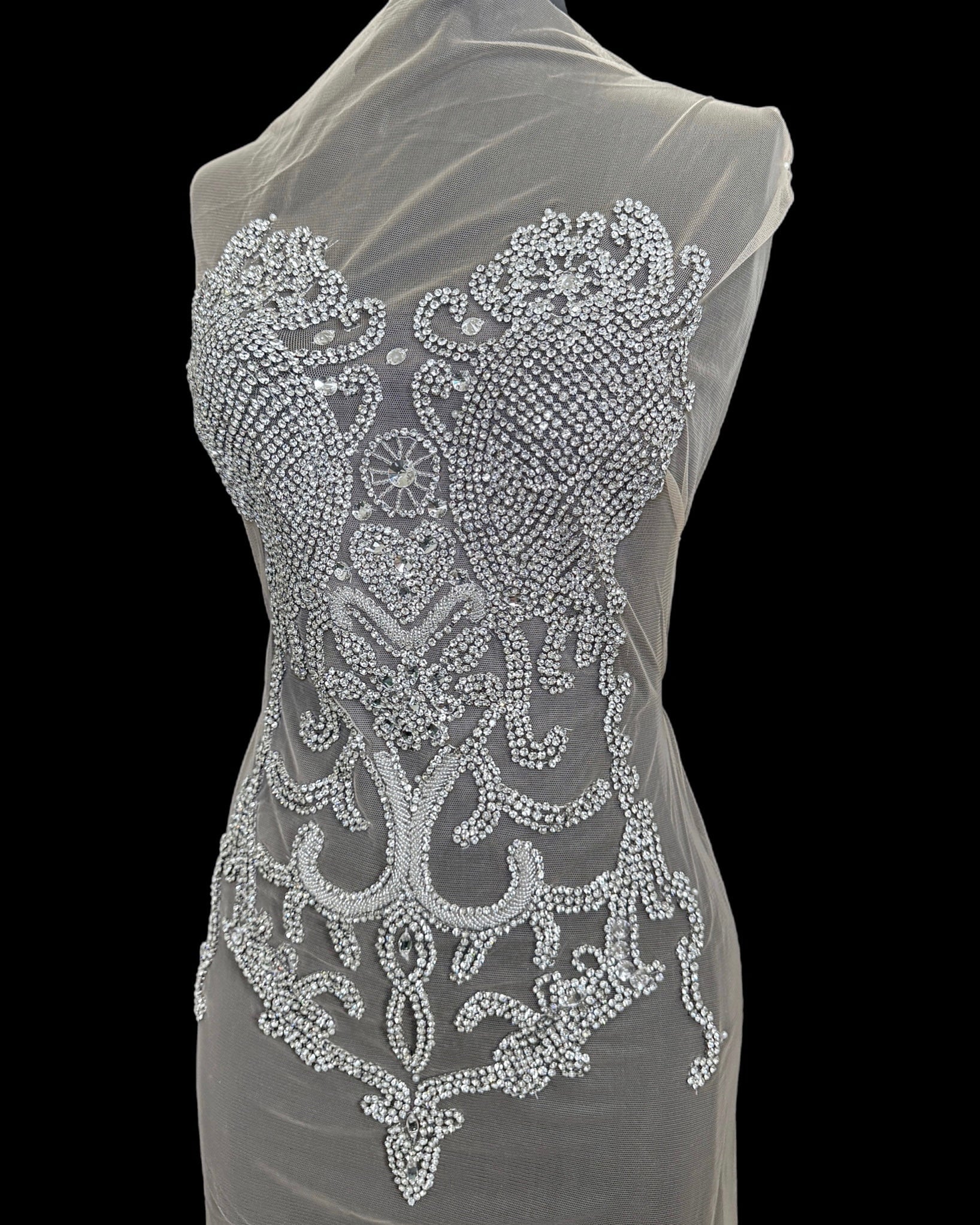 Lauren Silver Rhinestones Bodice Applique - Image 2