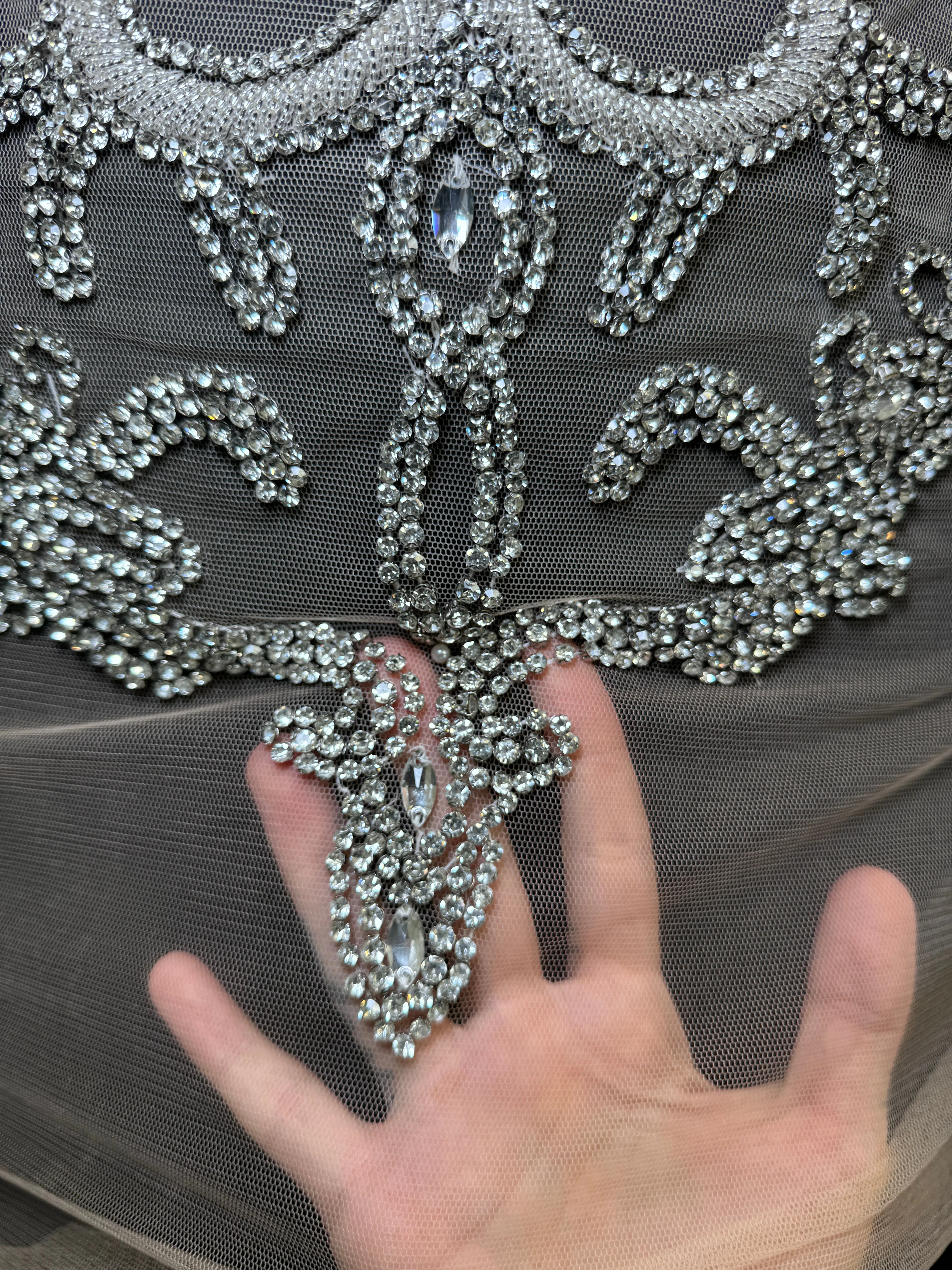 Lauren Silver Rhinestones Bodice Applique - Image 5