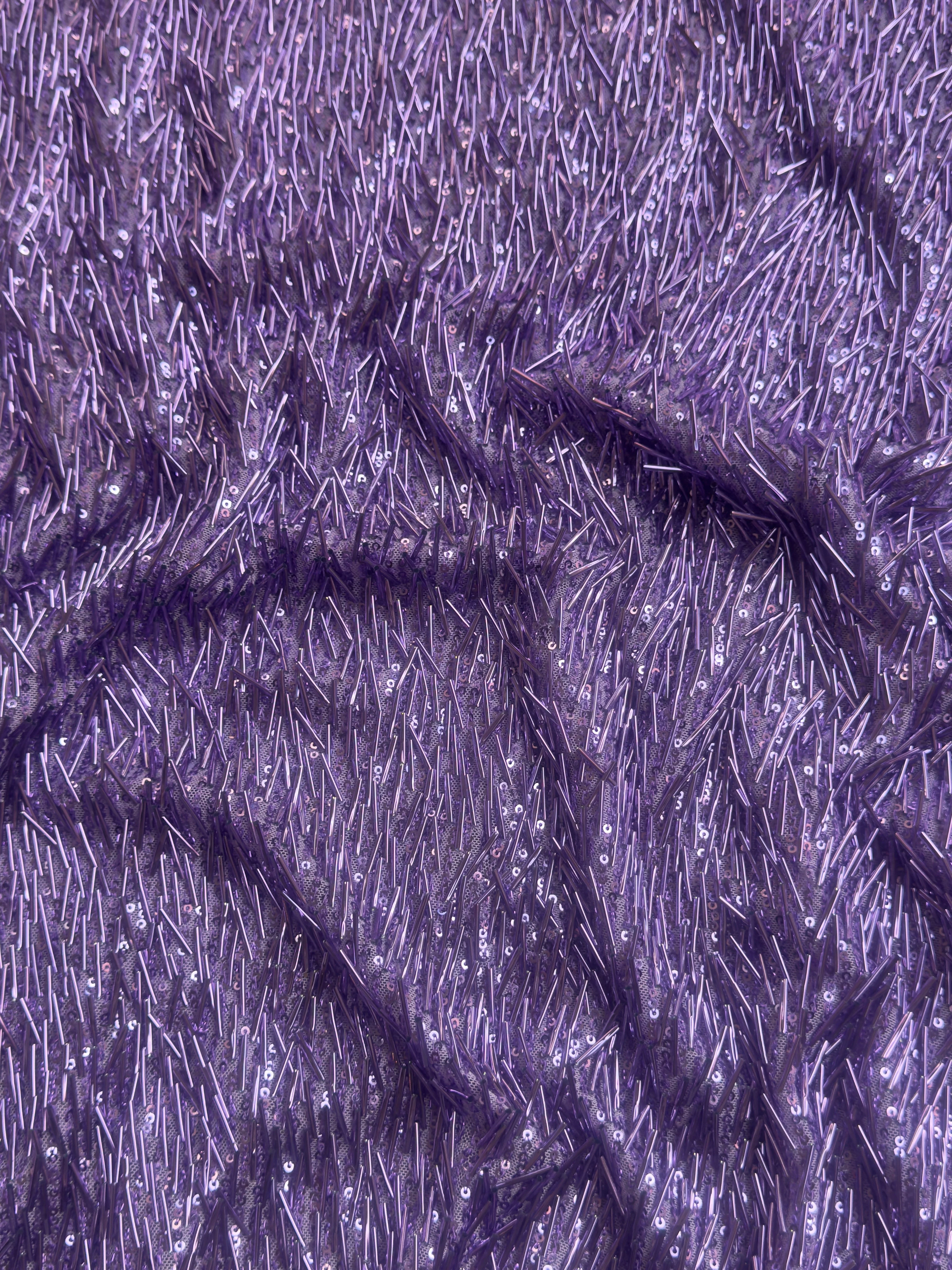 Lavender Fringe Sequin on Mesh