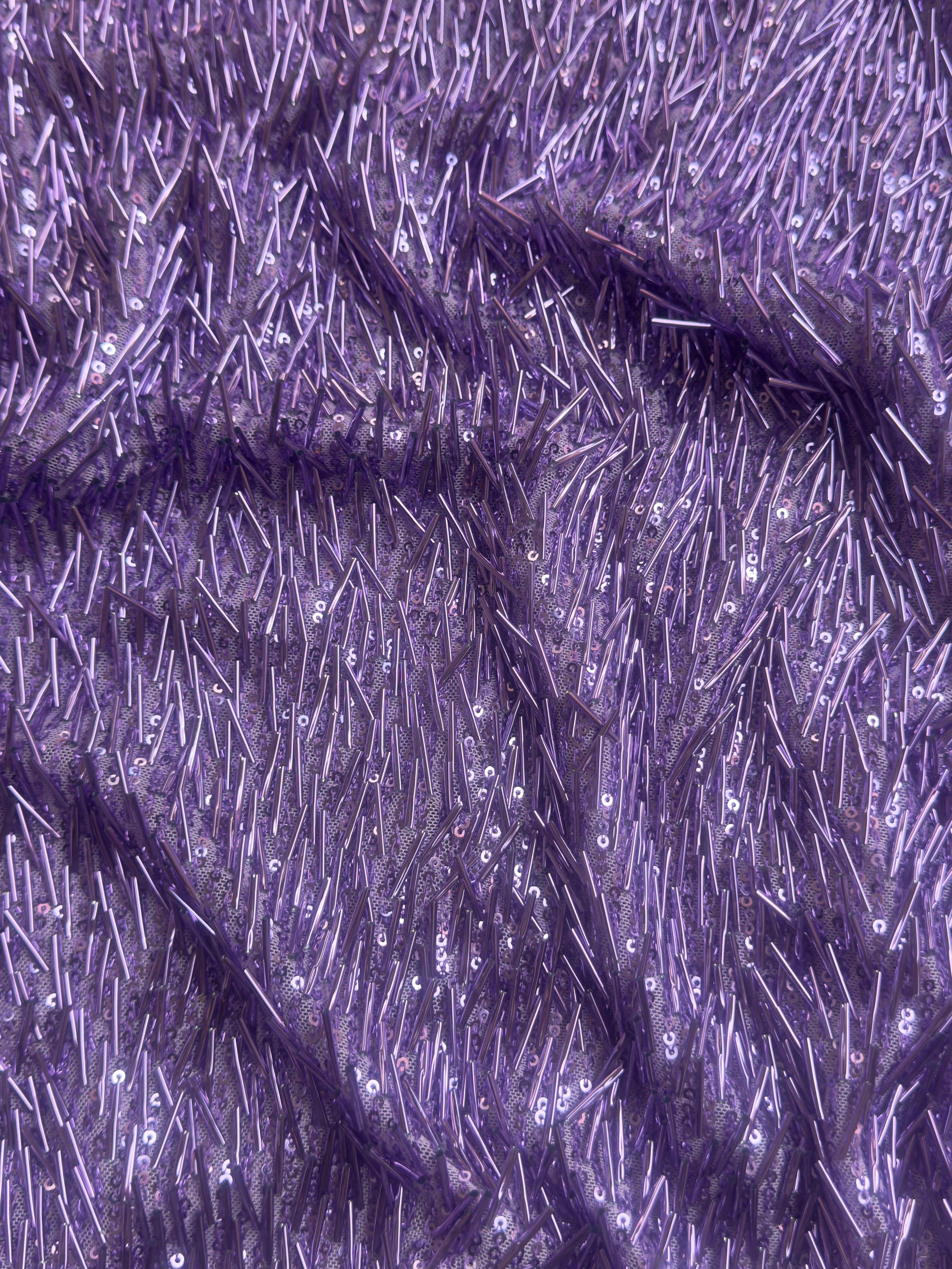 Lavender Fringe Sequin on Mesh - Image 2