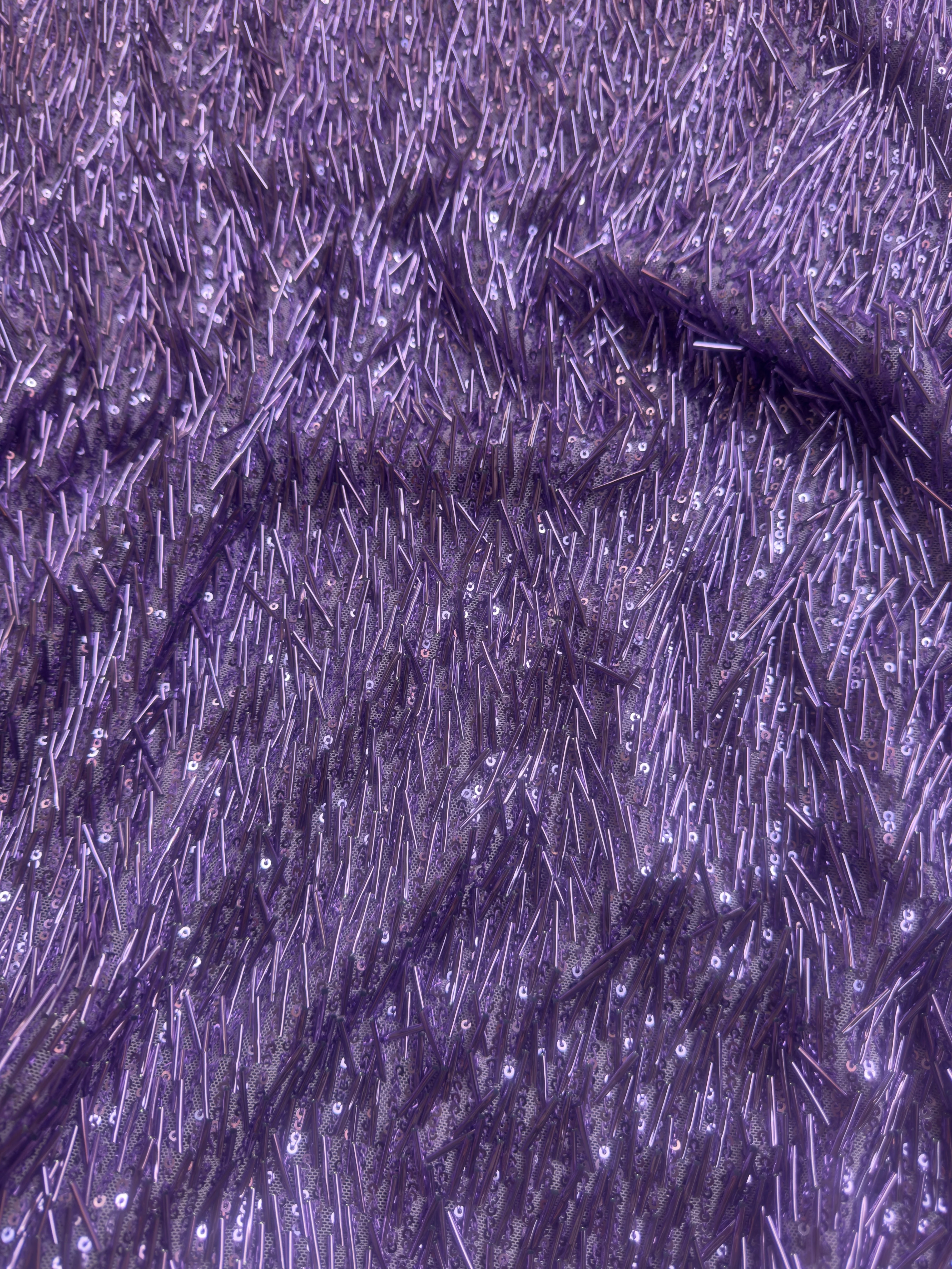Lavender Fringe Sequin on Mesh - Image 6