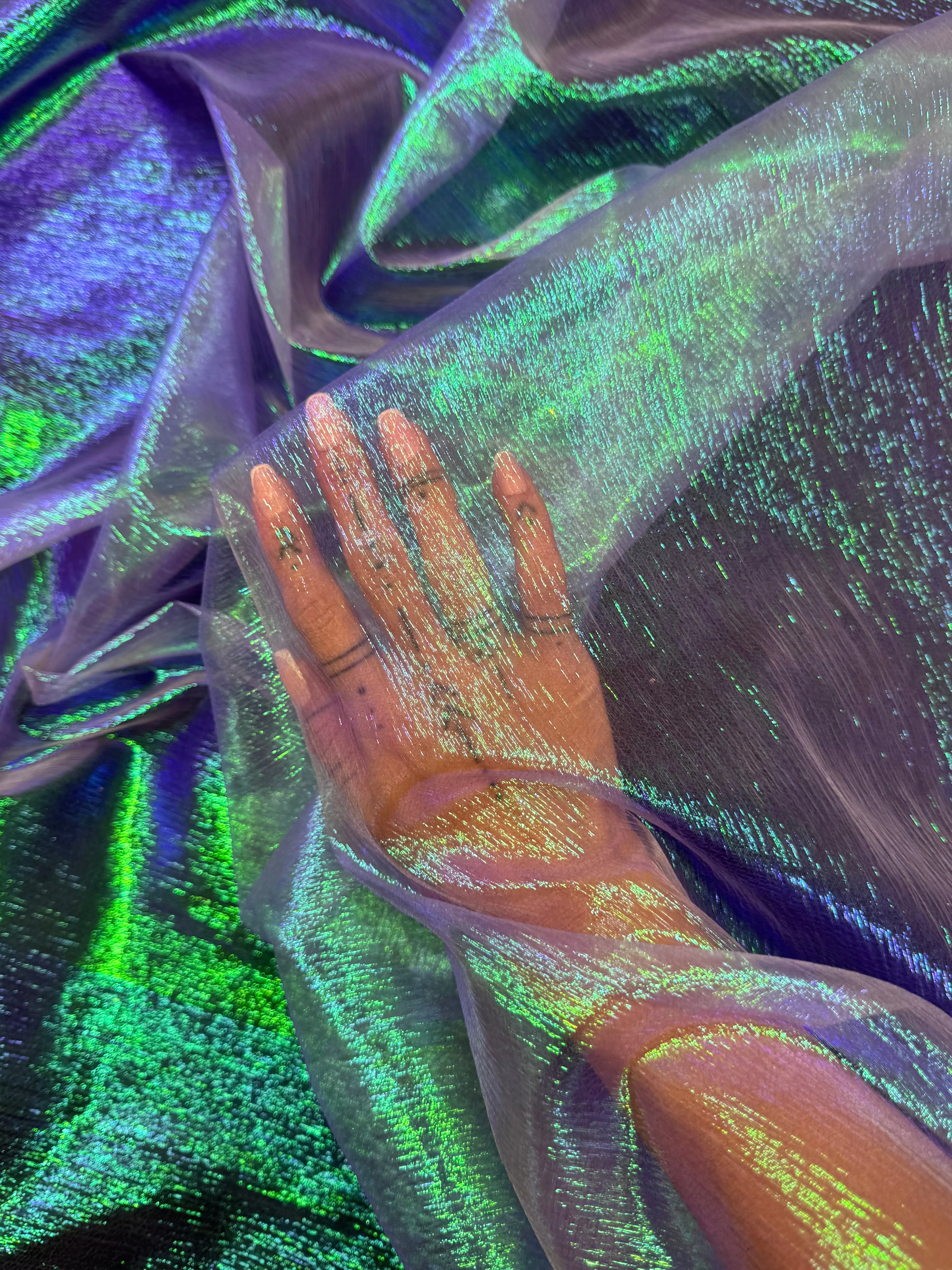 Lavender Iridescent Crushed Organza