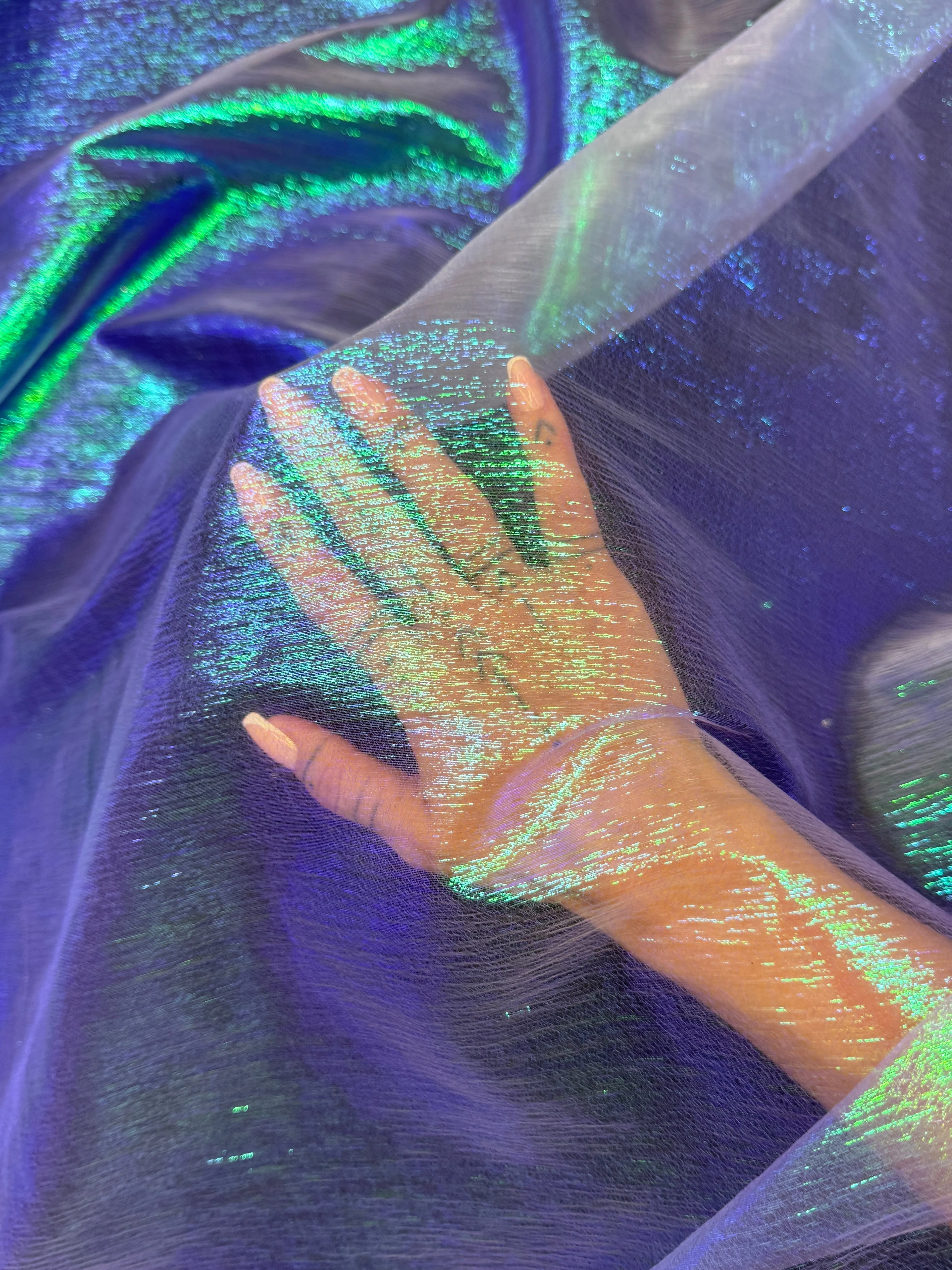 Lavender Iridescent Crushed Organza - Image 2