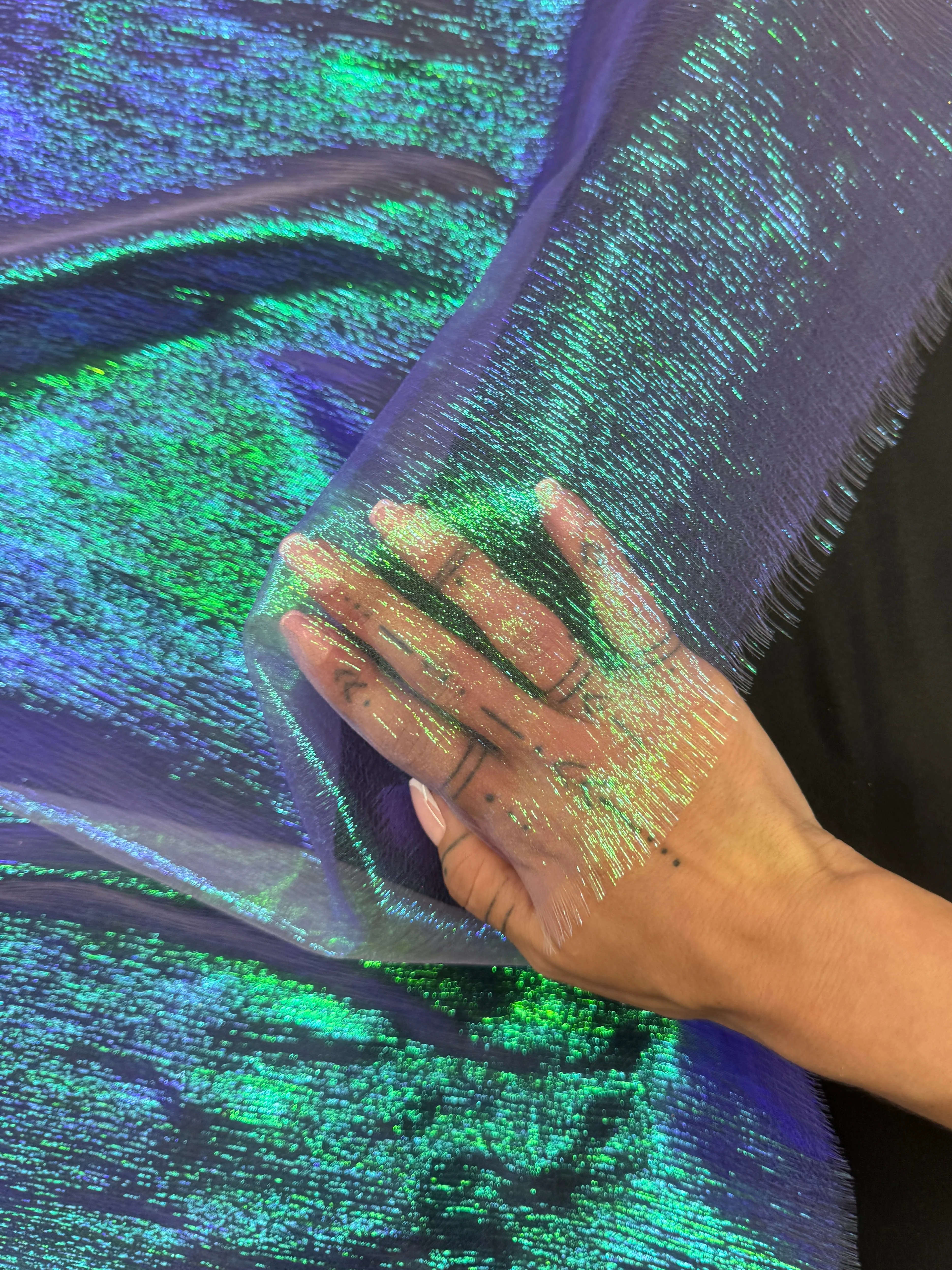 Lavender Iridescent Crushed Organza - Image 4