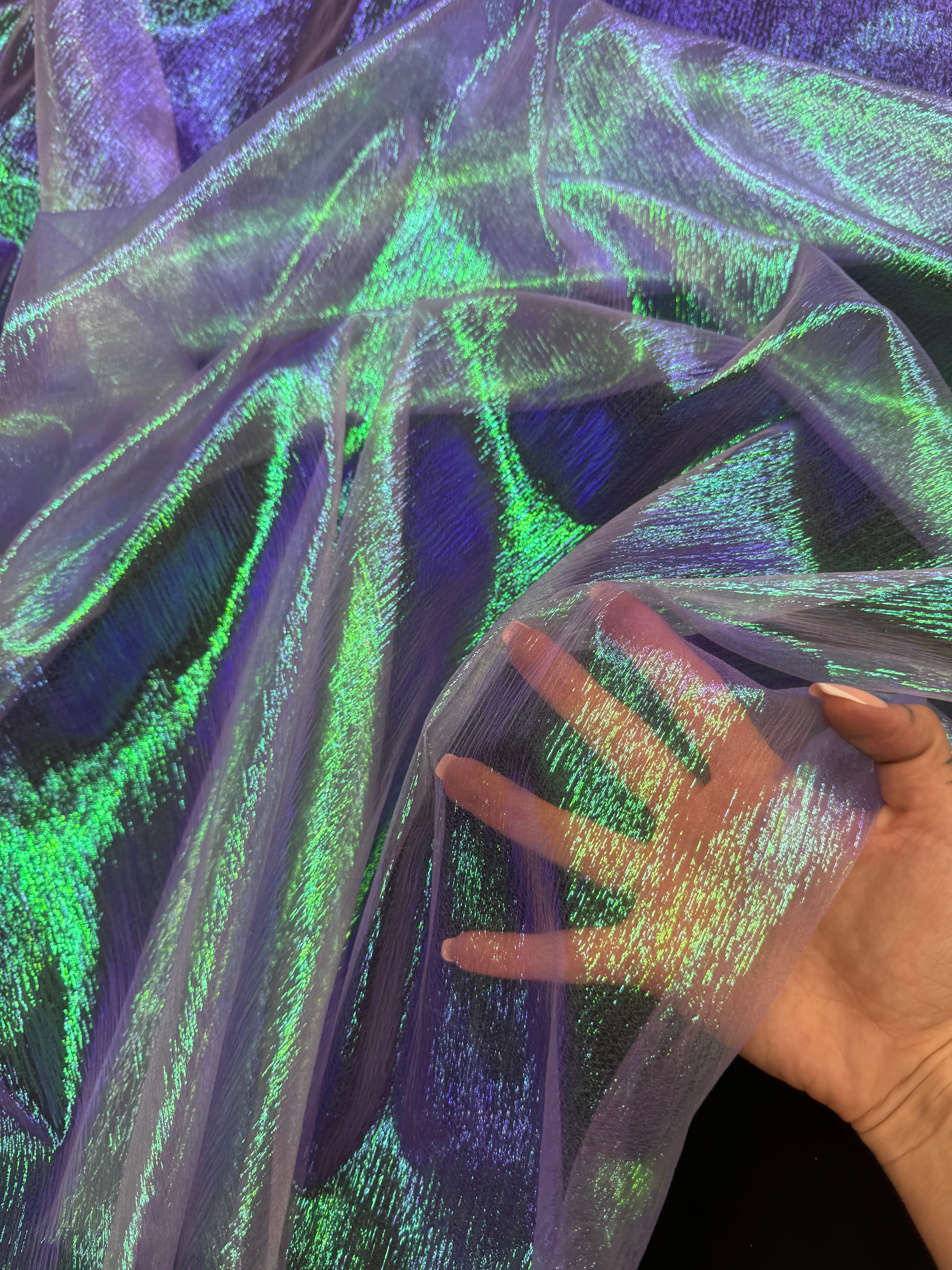 Lavender Iridescent Crushed Organza - Image 5