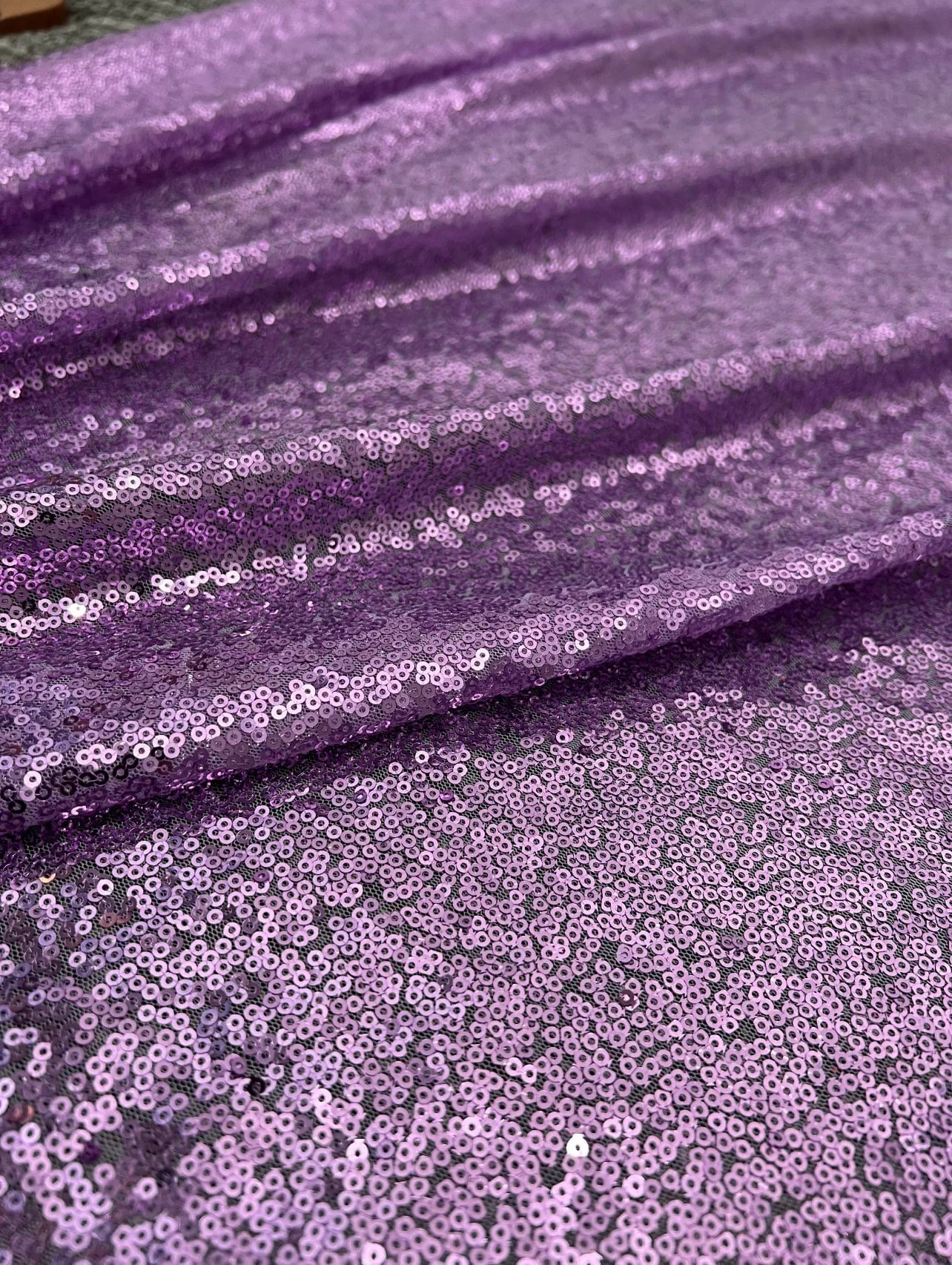 Lavender Stretch Sequin on Mesh - Image 6