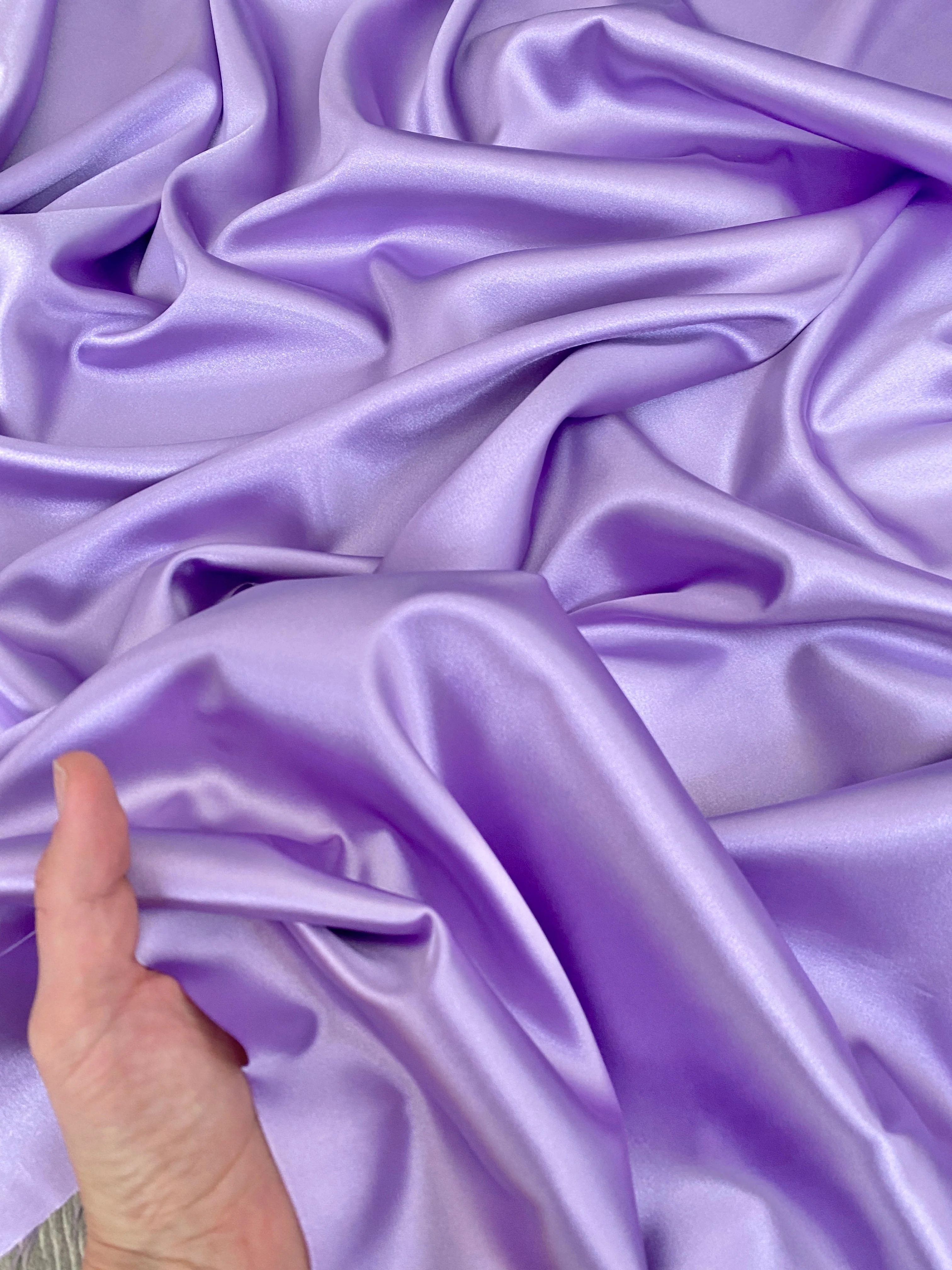 Lavender Silky Stretch Satin - Image 5