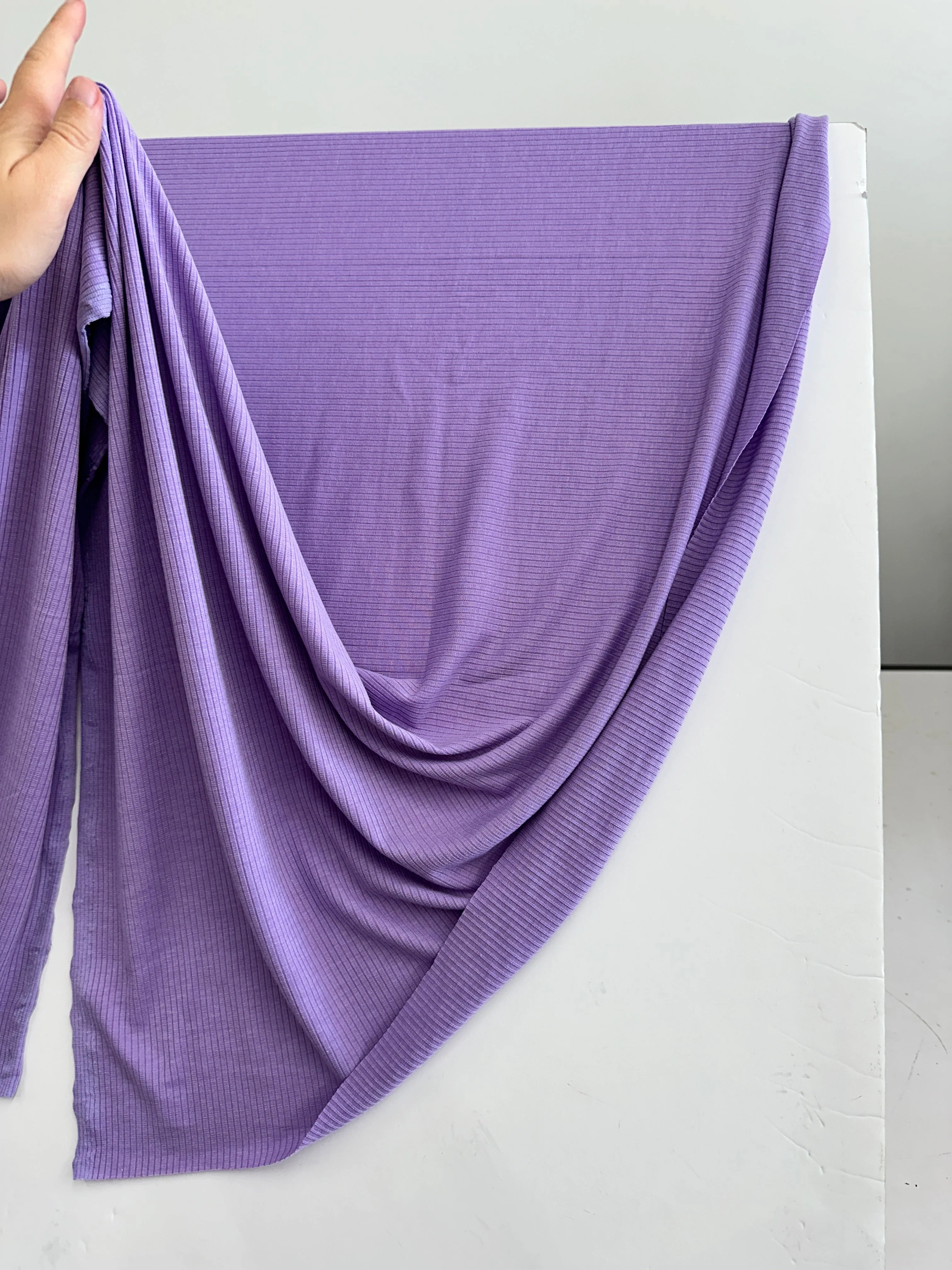 Lavender Solid Rib Knit - Image 8
