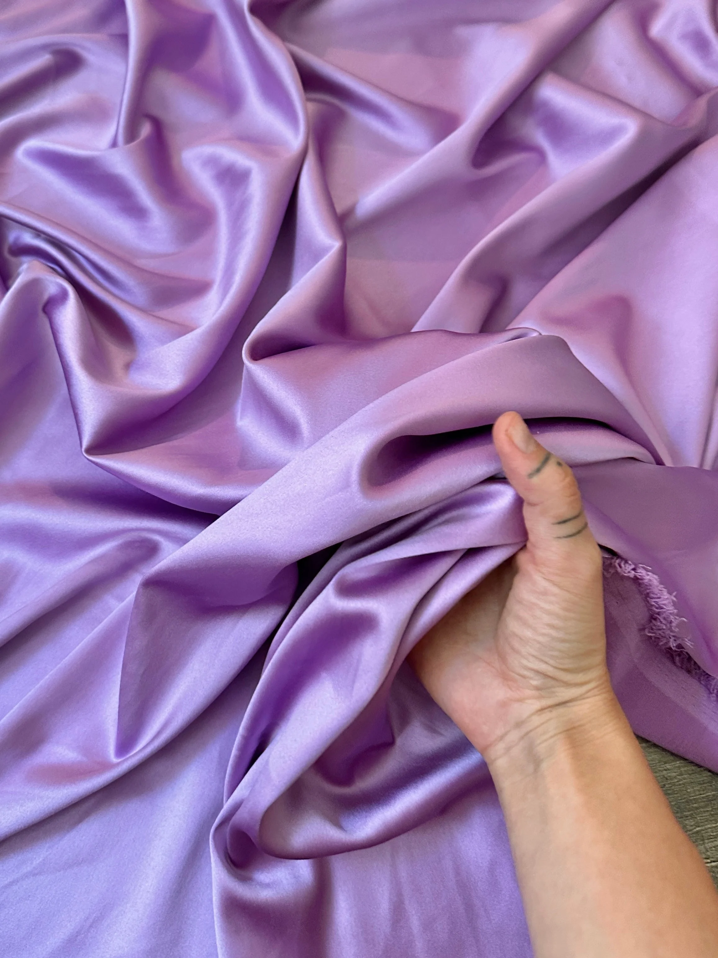 Lavender Stretch Crepe Back Satin - Image 5